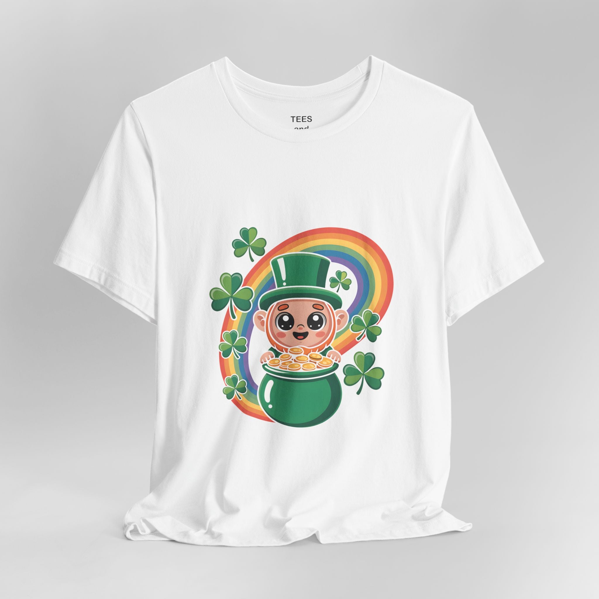 Cute Leprechaun Pot of Gold T-Shirt | Rainbow Shamrock St. Patrick's Day Tee