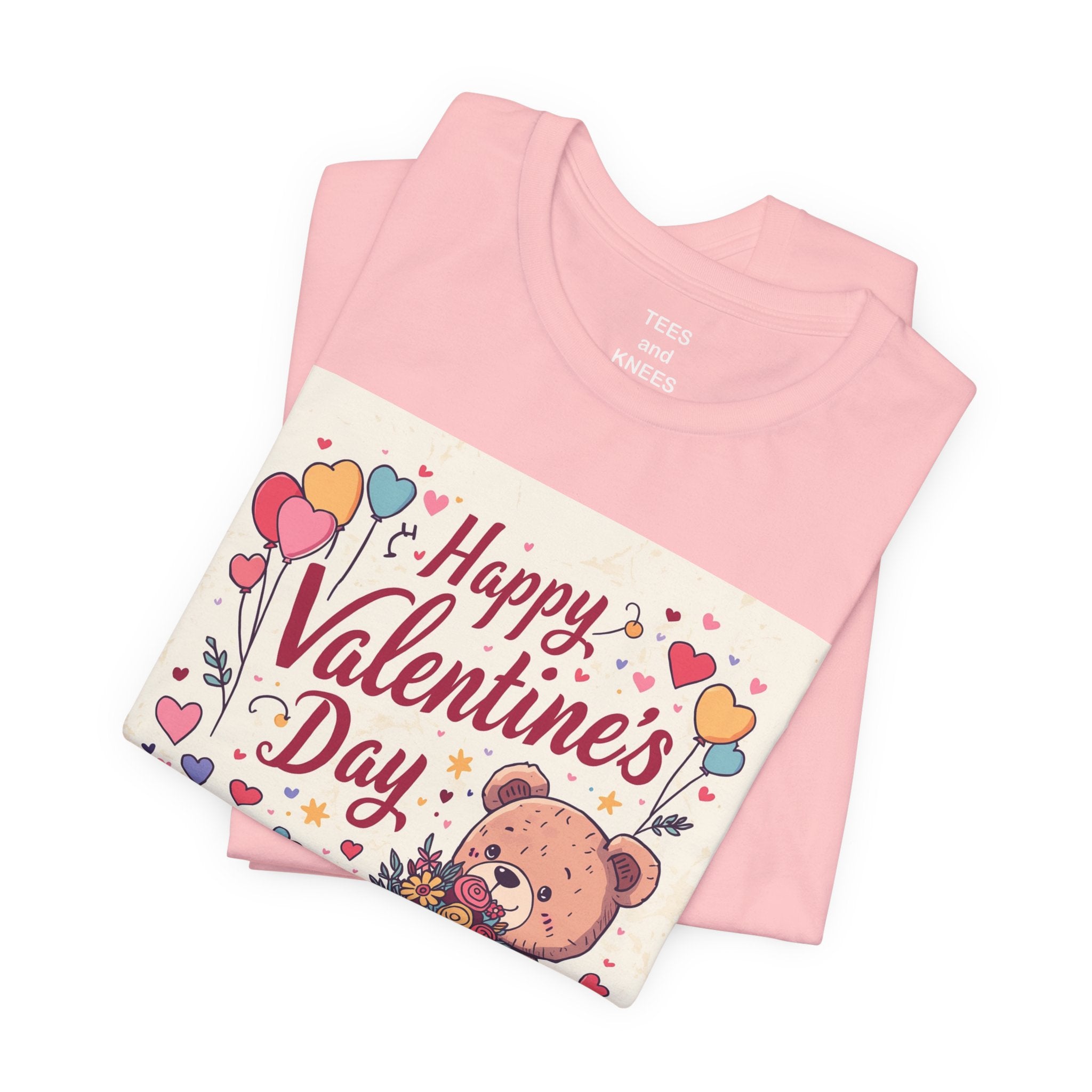Valentine's Day Teddy Bear Tee - Happy Valentine's Day Graphic Shirt