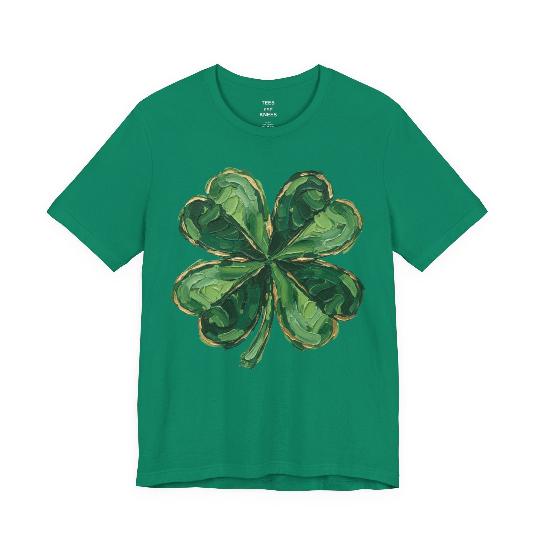 Green Four-Leaf Clover T-Shirt | Shamrock St. Patrick's Day Tee