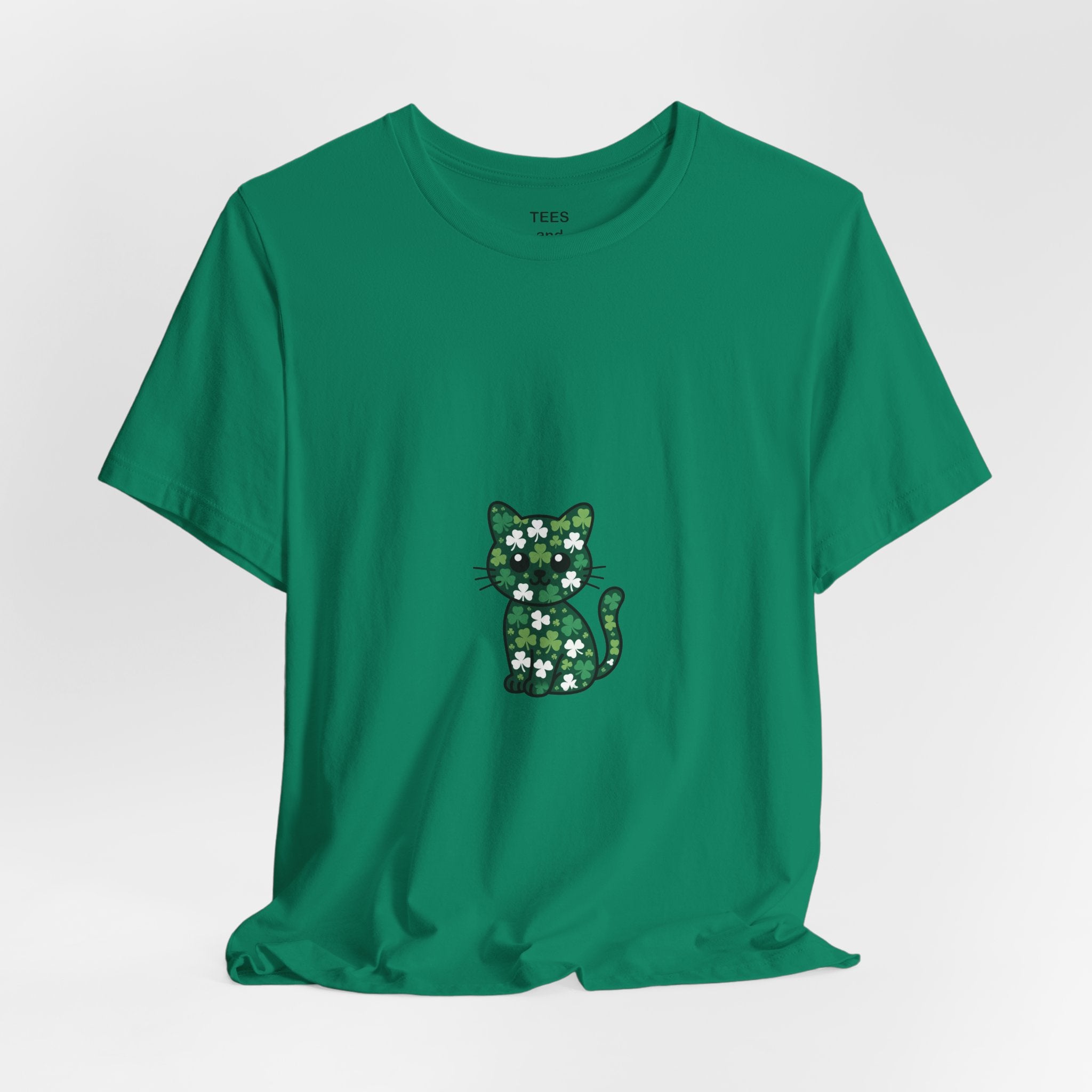 St Patricks Day Cat Shirt Shamrock Kitty Lucky Irish Cat Lover Tee