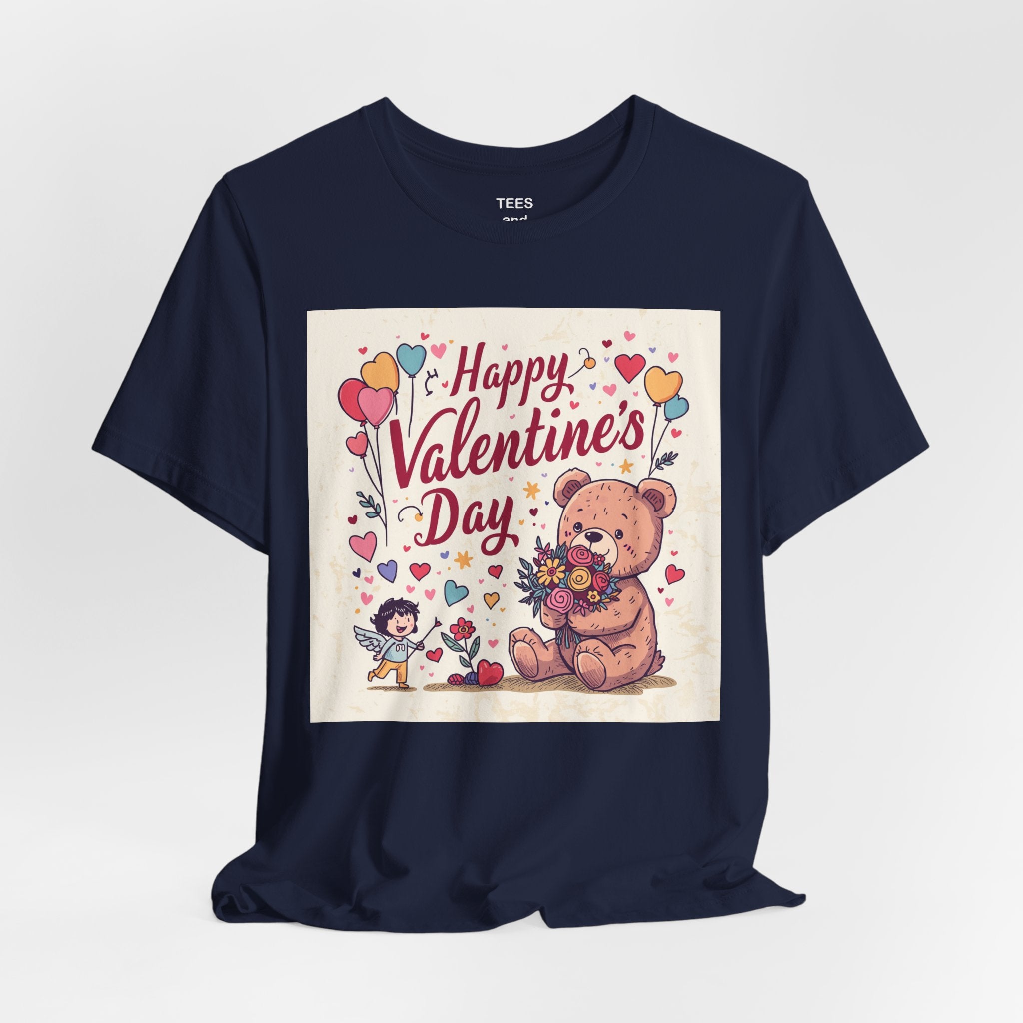 Valentine's Day Teddy Bear Tee - Happy Valentine's Day Graphic Shirt