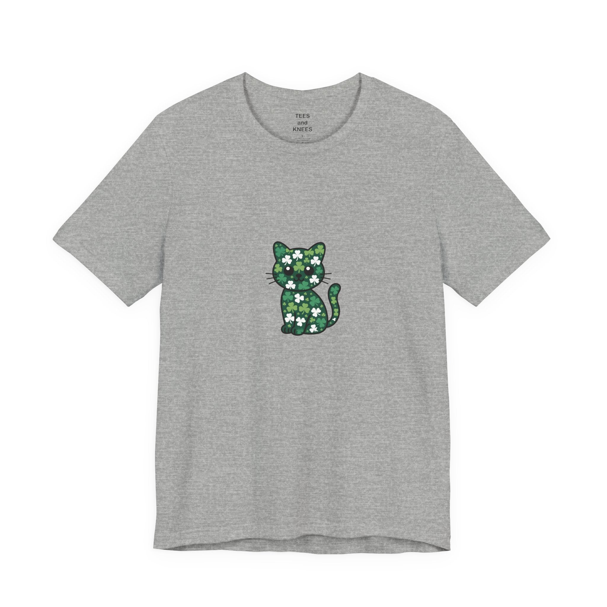 Lucky Cat St Patricks Day Shirt Irish Shamrock Cat Mom Cat Dad Tee