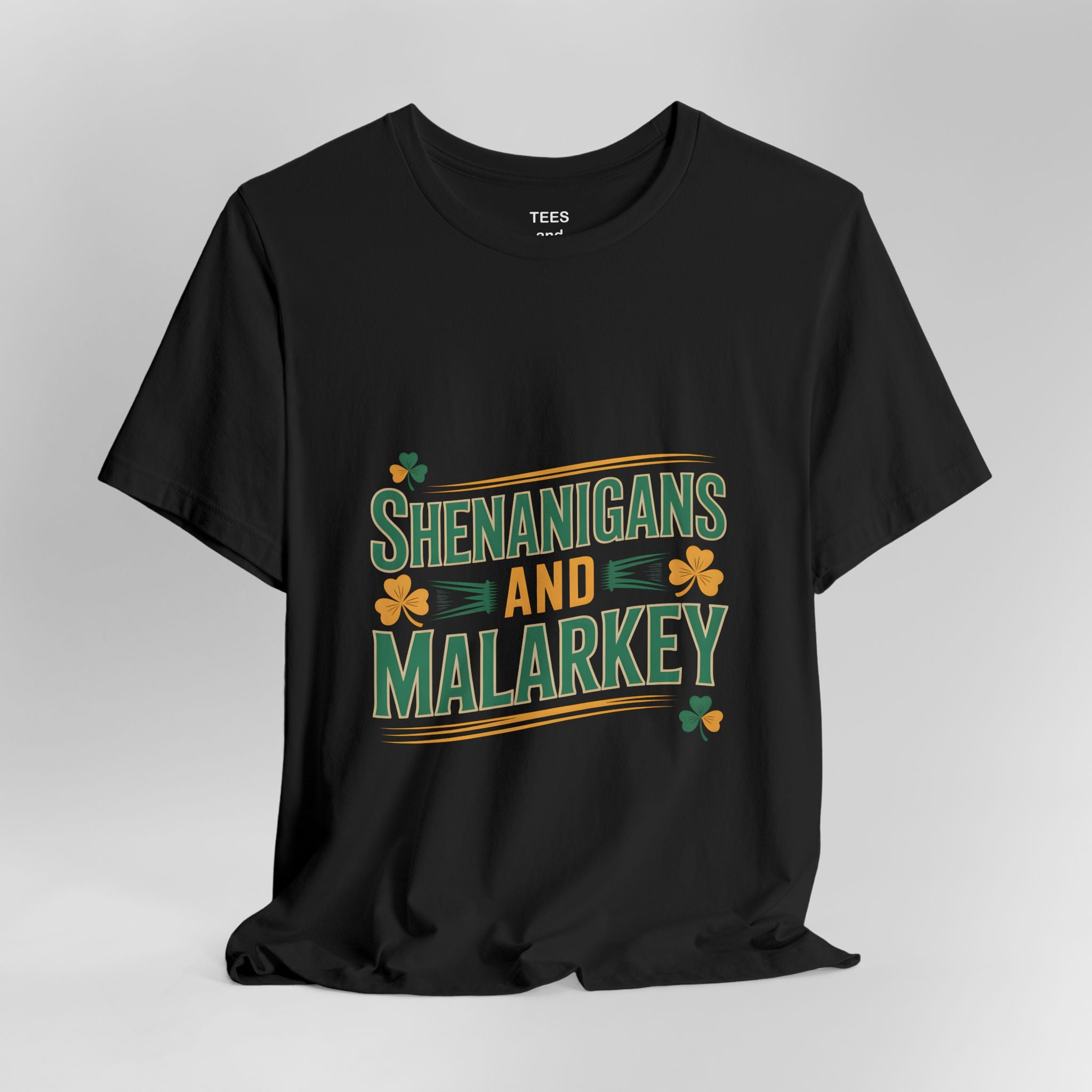 Shenanigans and Malarkey T-Shirt | St. Patrick's Day Shamrock Typography Tee