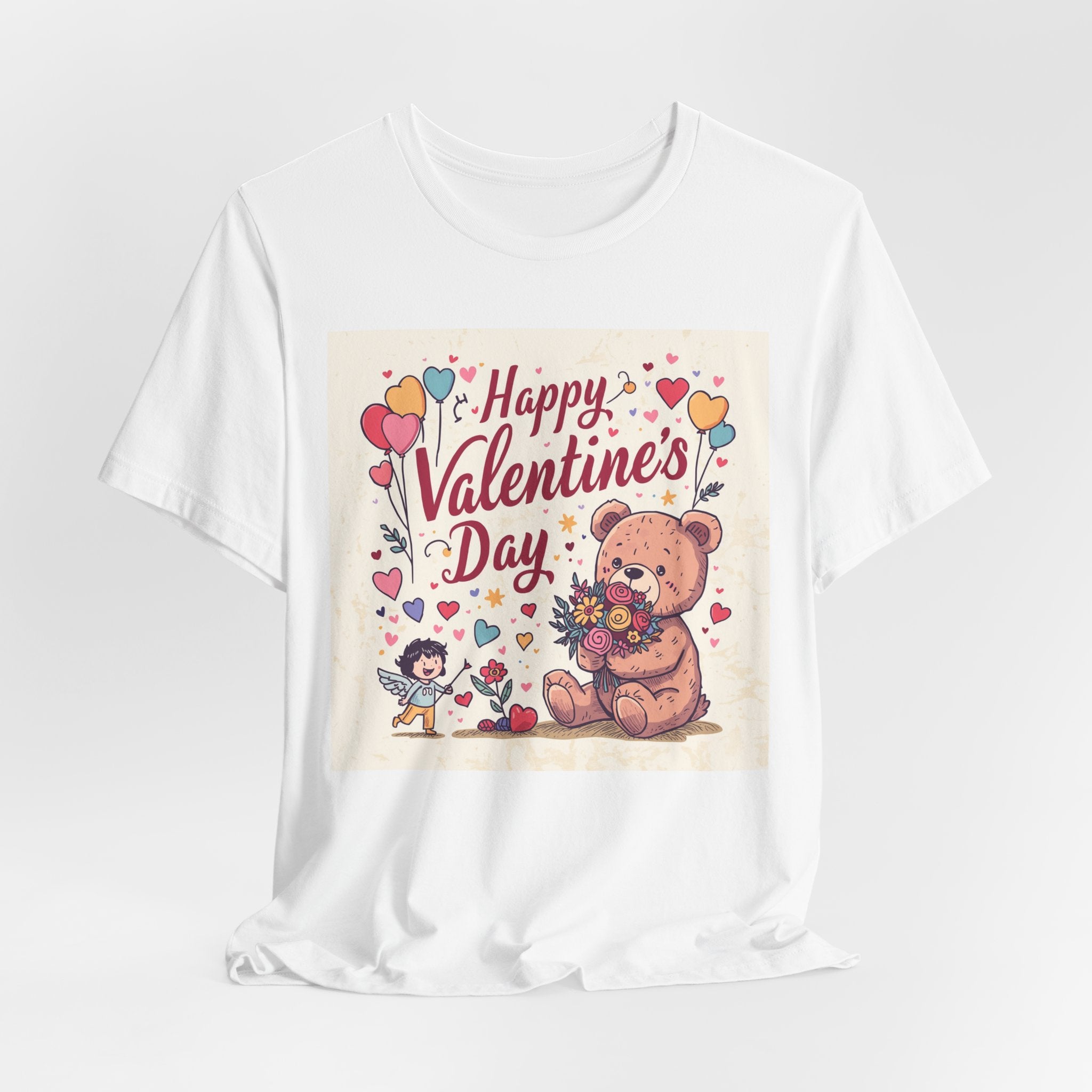 Valentine's Day Teddy Bear Tee - Happy Valentine's Day Graphic Shirt