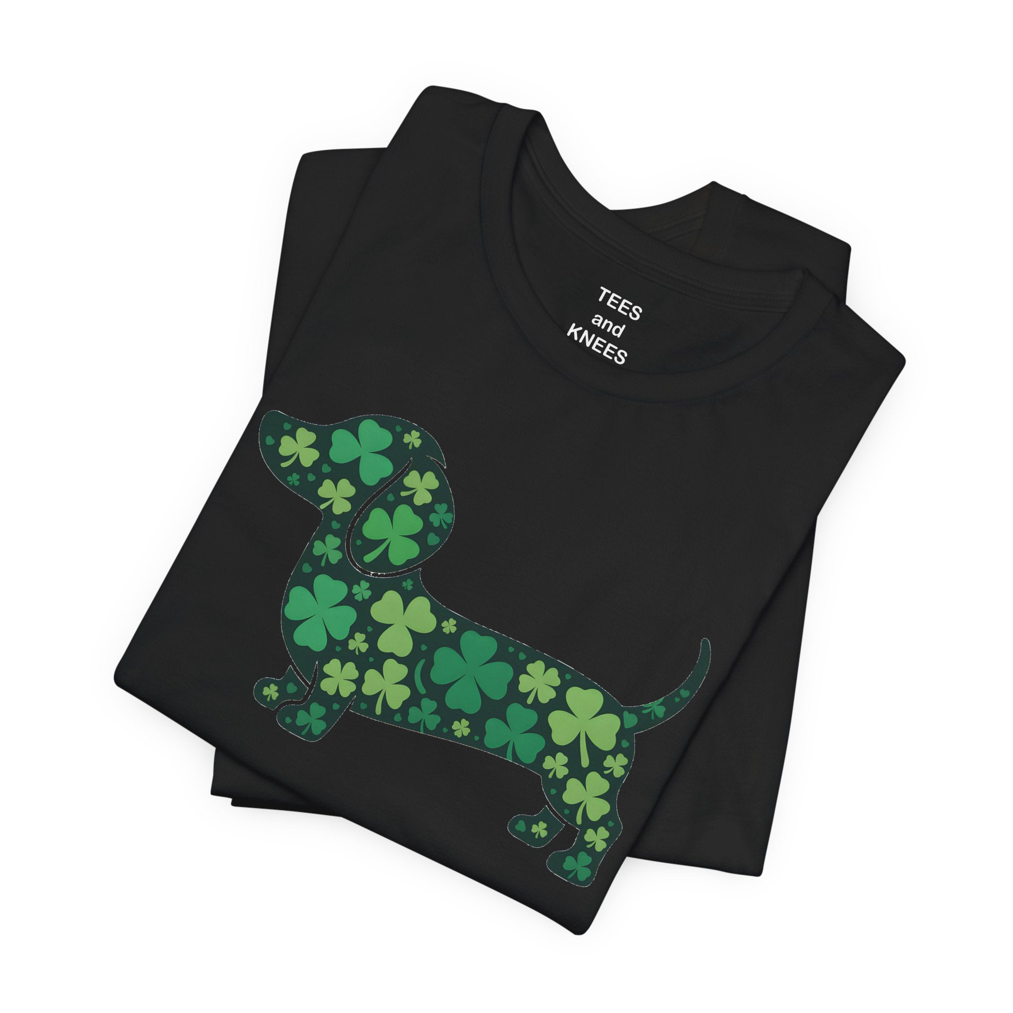 Shamrock Dachshund Puppy Tee | St. Patrick's Day Clover Dog Shirt
