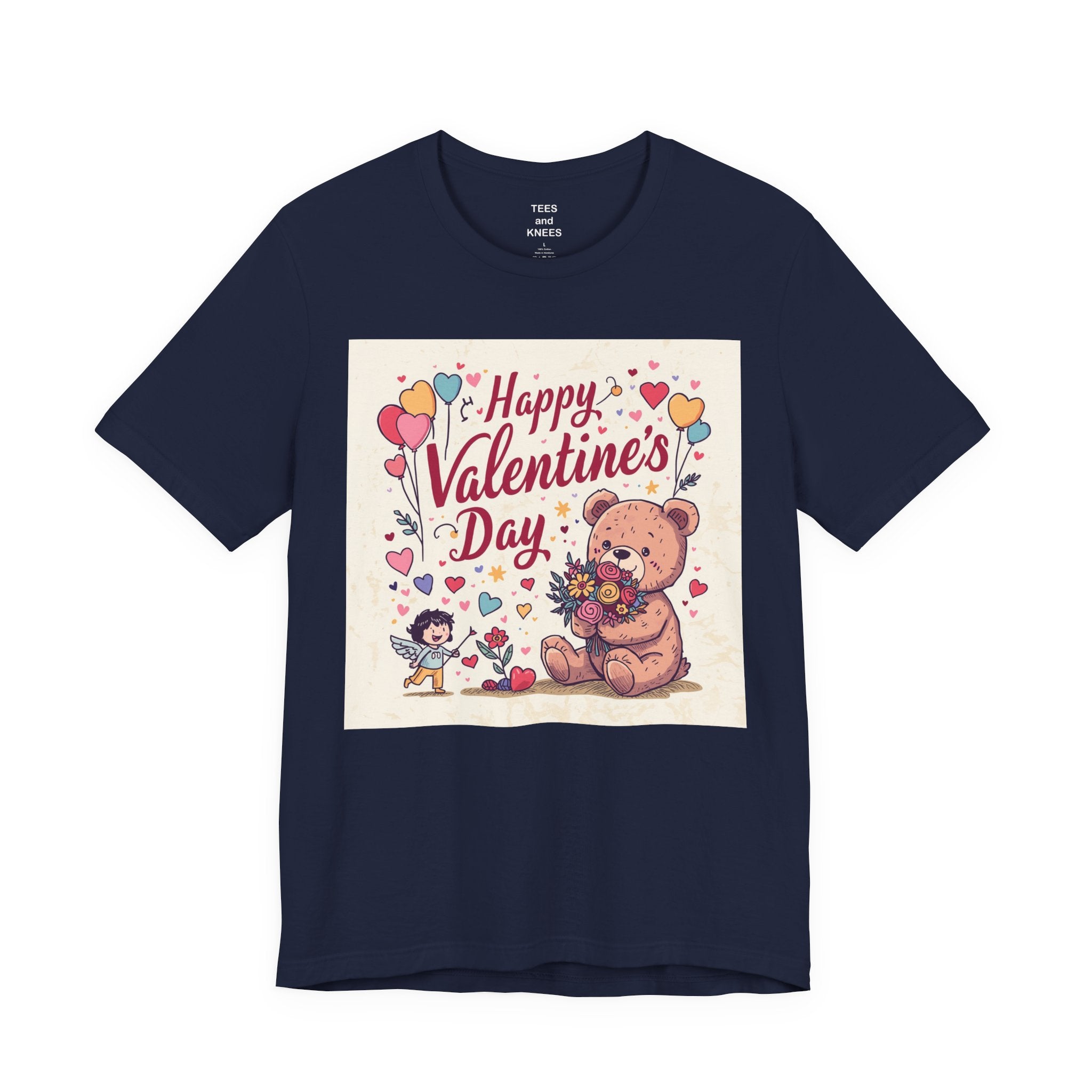 Valentine's Day Teddy Bear Tee - Happy Valentine's Day Graphic Shirt