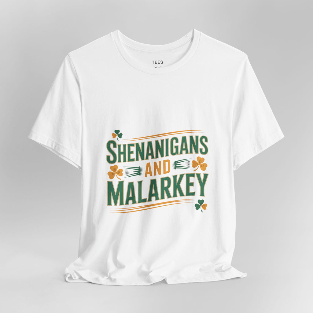Shenanigans and Malarkey T-Shirt | St. Patrick's Day Shamrock Typography Tee