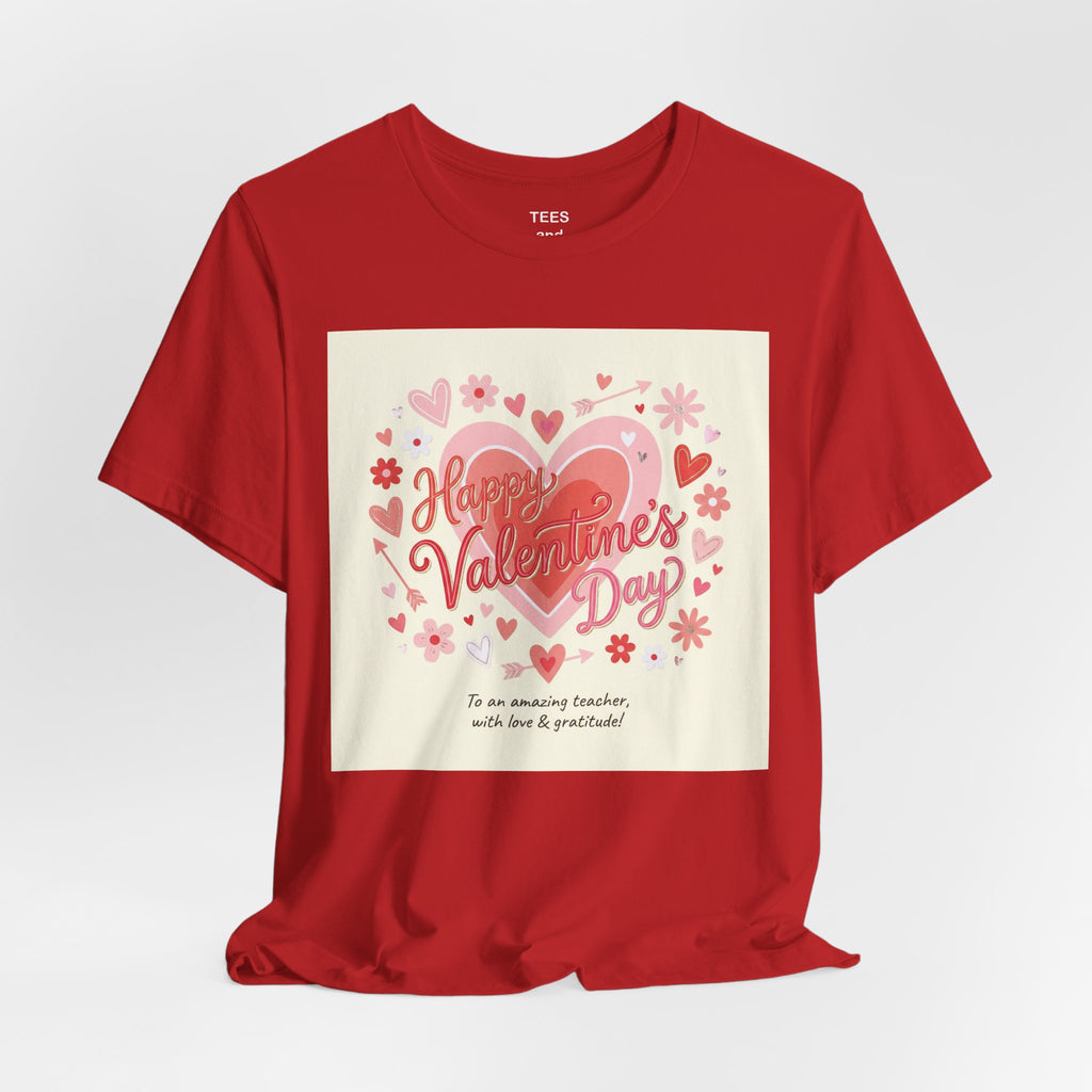 Valentine's Day Heart Card Tee - "Happy Valentine's Day" Graphic T-Shirt