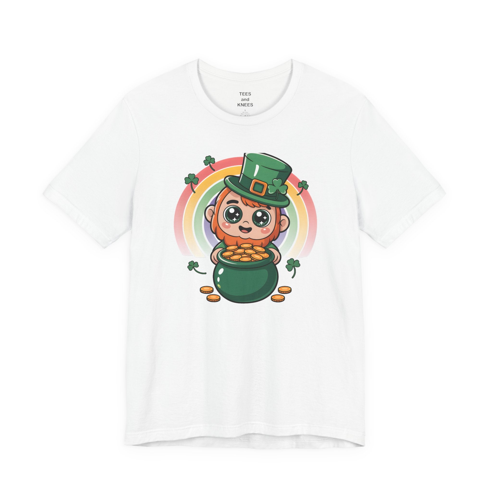 Cute Leprechaun Pot of Gold T-Shirt | Rainbow Shamrock St. Patrick's Day Tee
