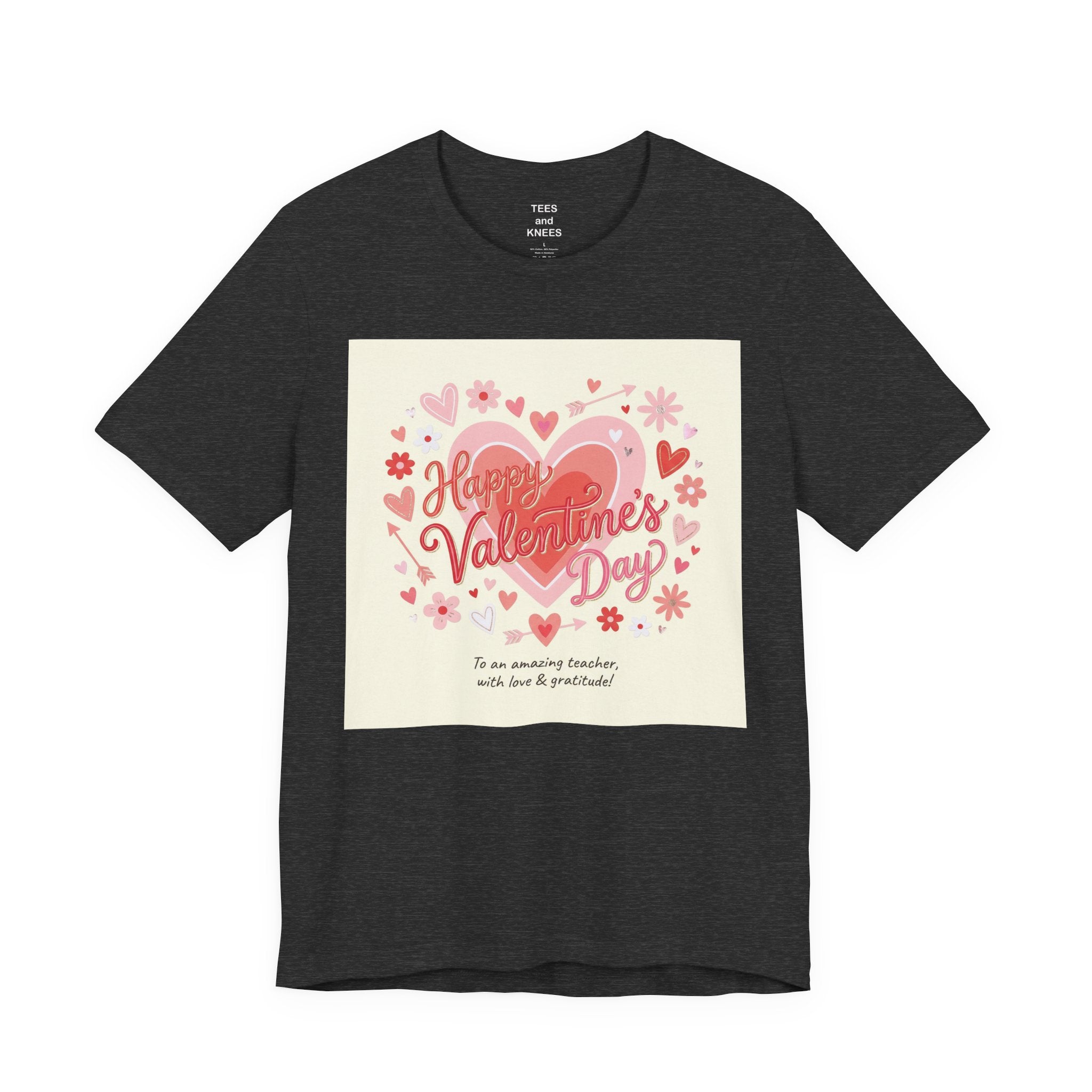 Valentine's Day Heart Card Tee - "Happy Valentine's Day" Graphic T-Shirt
