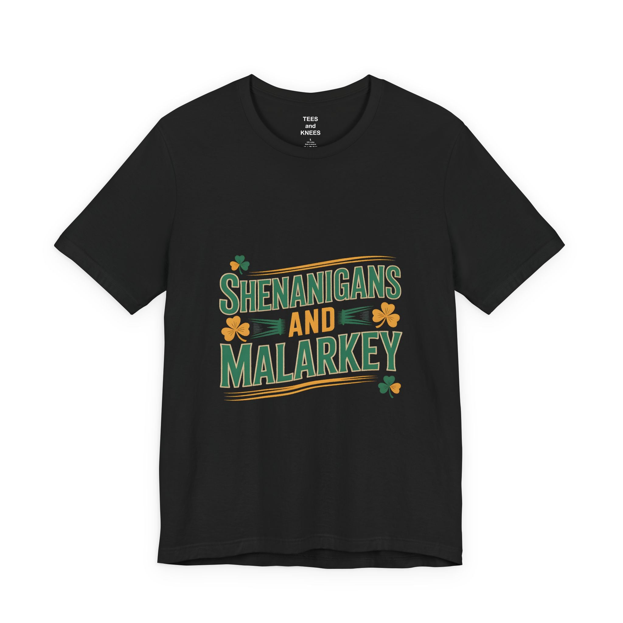 Shenanigans and Malarkey T-Shirt | St. Patrick's Day Shamrock Typography Tee