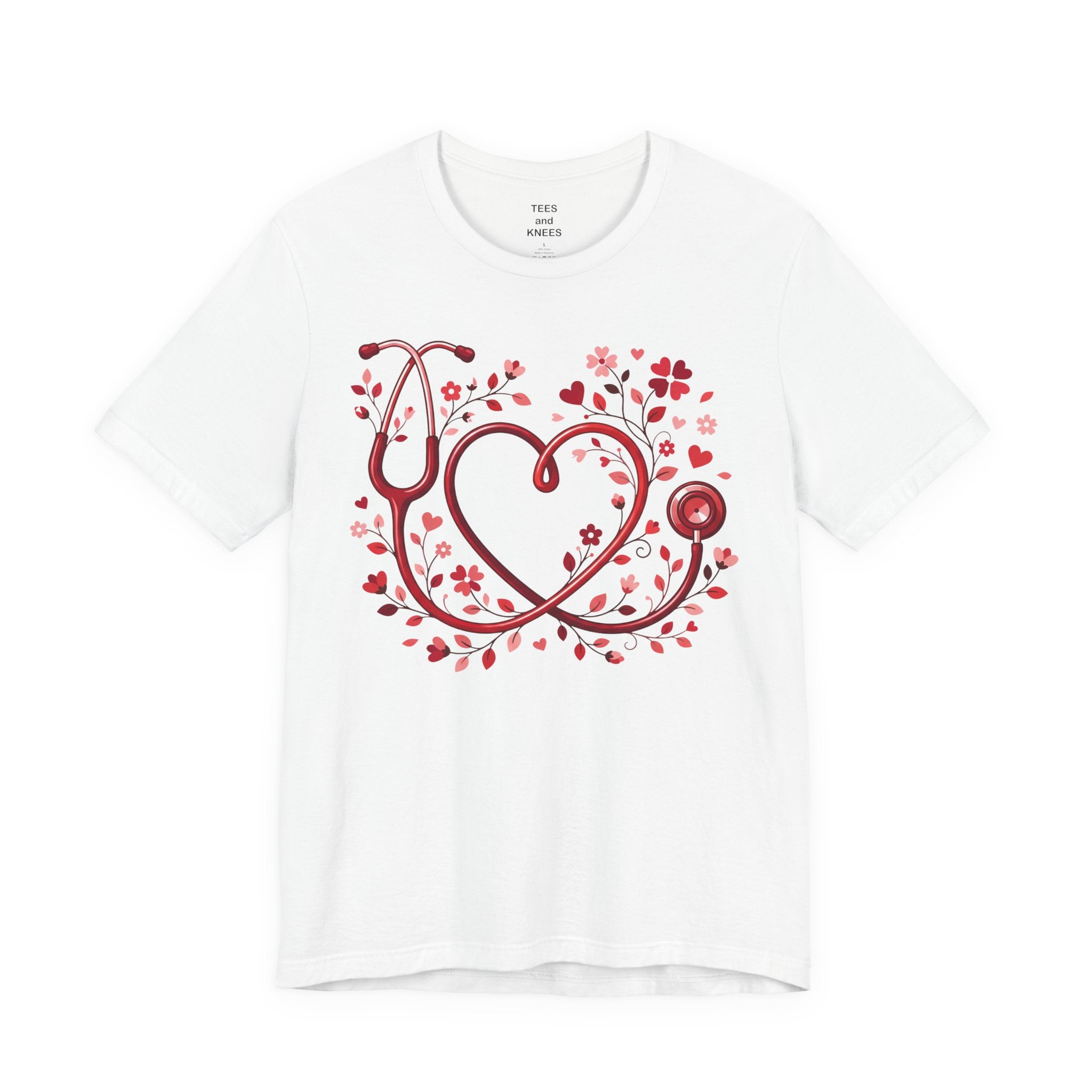 Stethoscope Heart Floral Tee | Medical Nurse Doctor Shirt