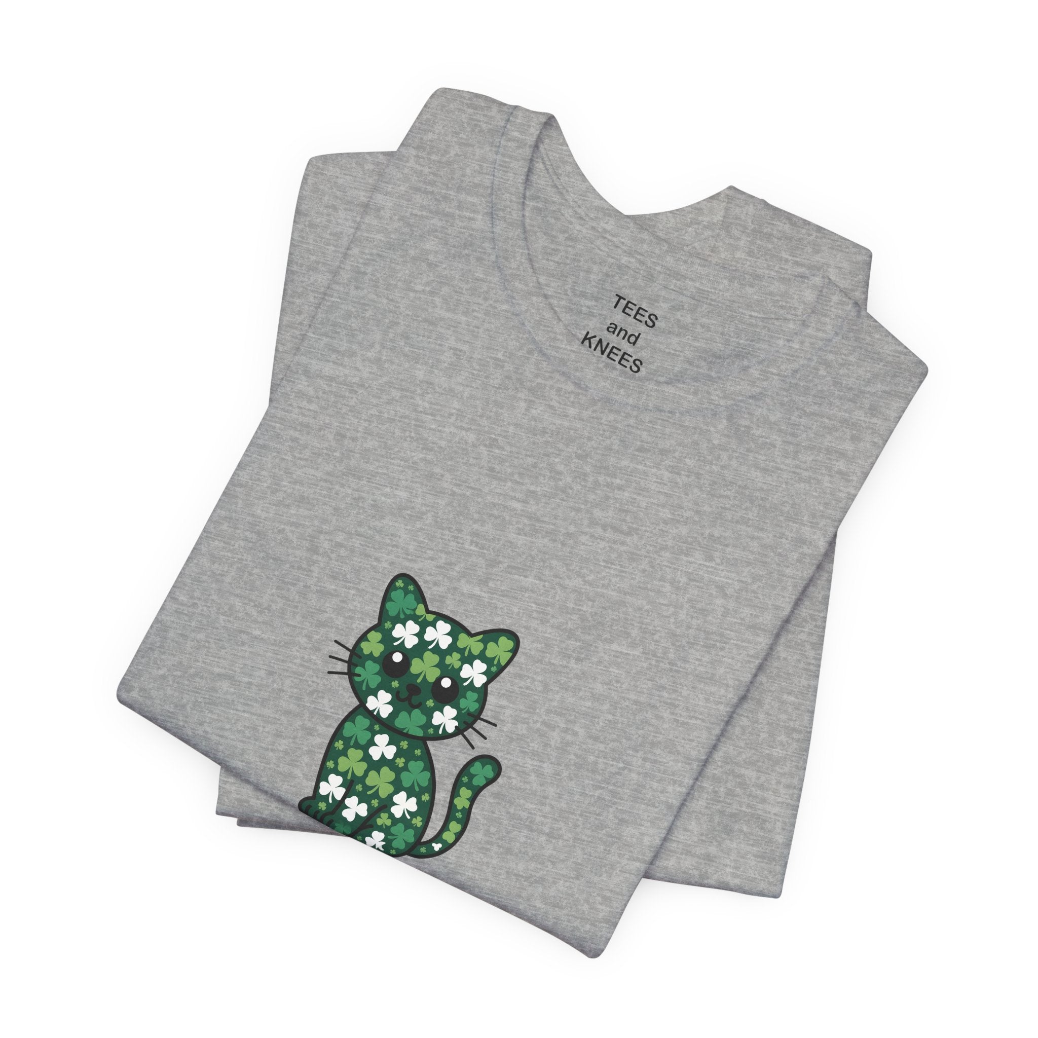 Lucky Cat St Patricks Day Shirt Irish Shamrock Cat Mom Cat Dad Tee
