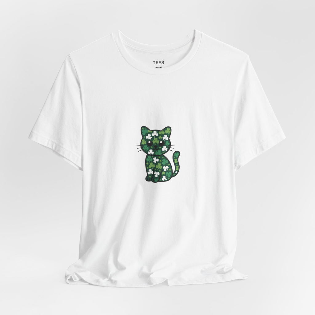Lucky Cat St Patricks Day Shirt Irish Shamrock Cat Mom Cat Dad Tee