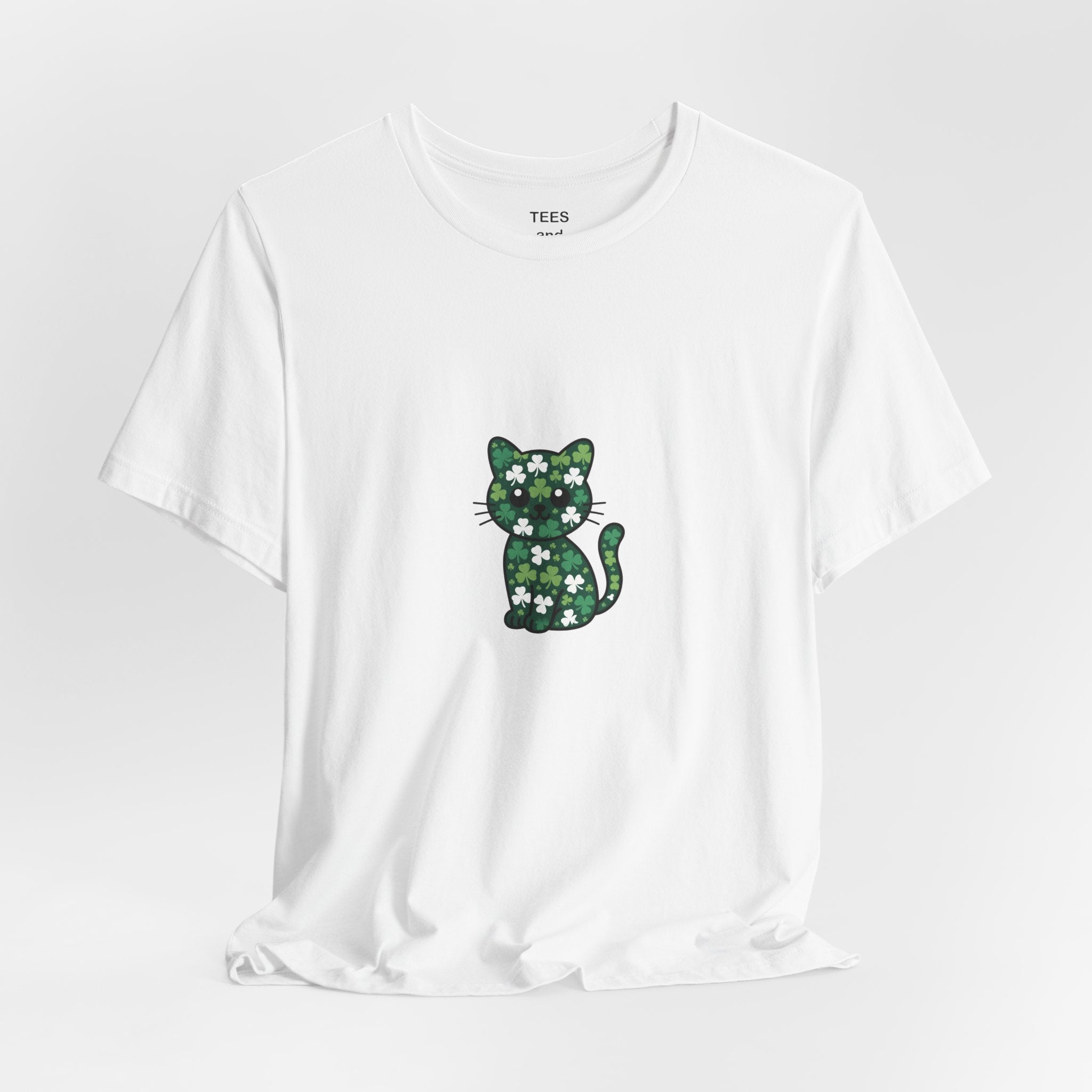 Lucky Cat St Patricks Day Shirt Irish Shamrock Cat Mom Cat Dad Tee