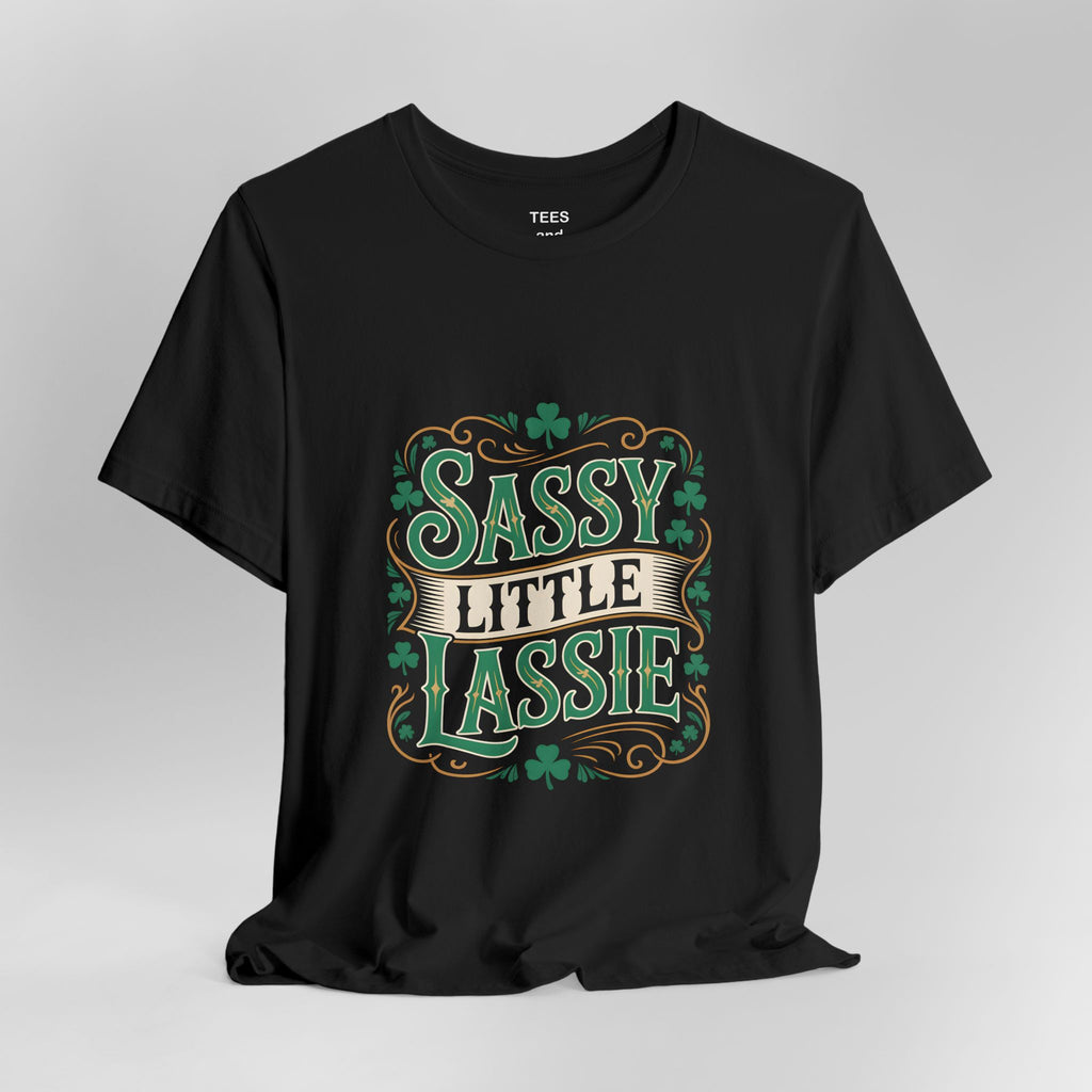 Sassy Little Lassie Tee | St. Patrick's Day shamrock typography