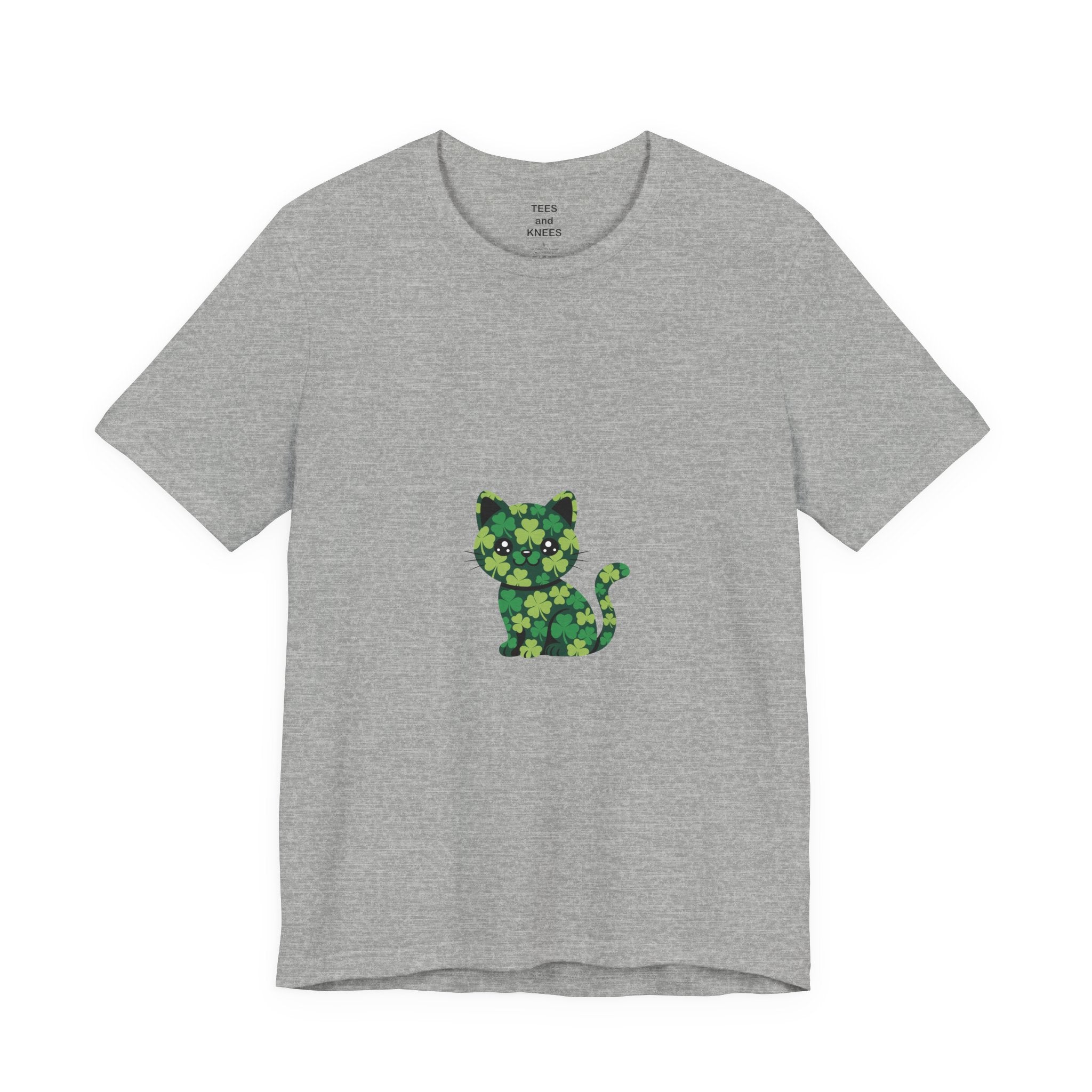 Lucky Cat St Patricks Day Shirt Irish Shamrock Cat Mom Cat Dad Tee