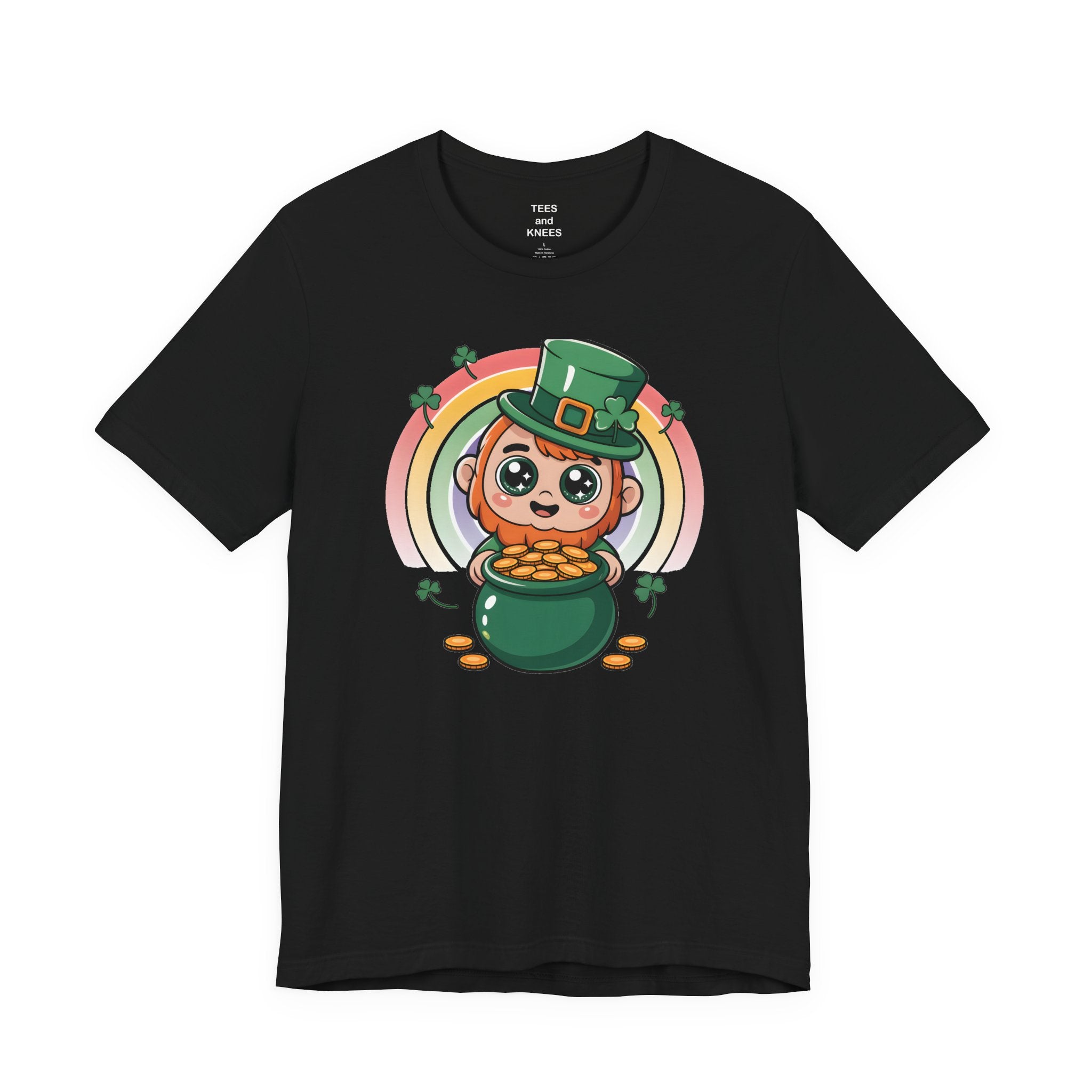 Cute Leprechaun Pot of Gold T-Shirt | Rainbow Shamrock St. Patrick's Day Tee