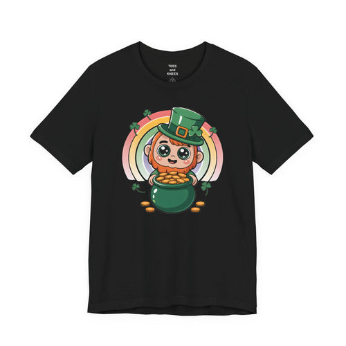 Cute Leprechaun Pot of Gold T-Shirt | Rainbow Shamrock St. Patrick's Day Tee