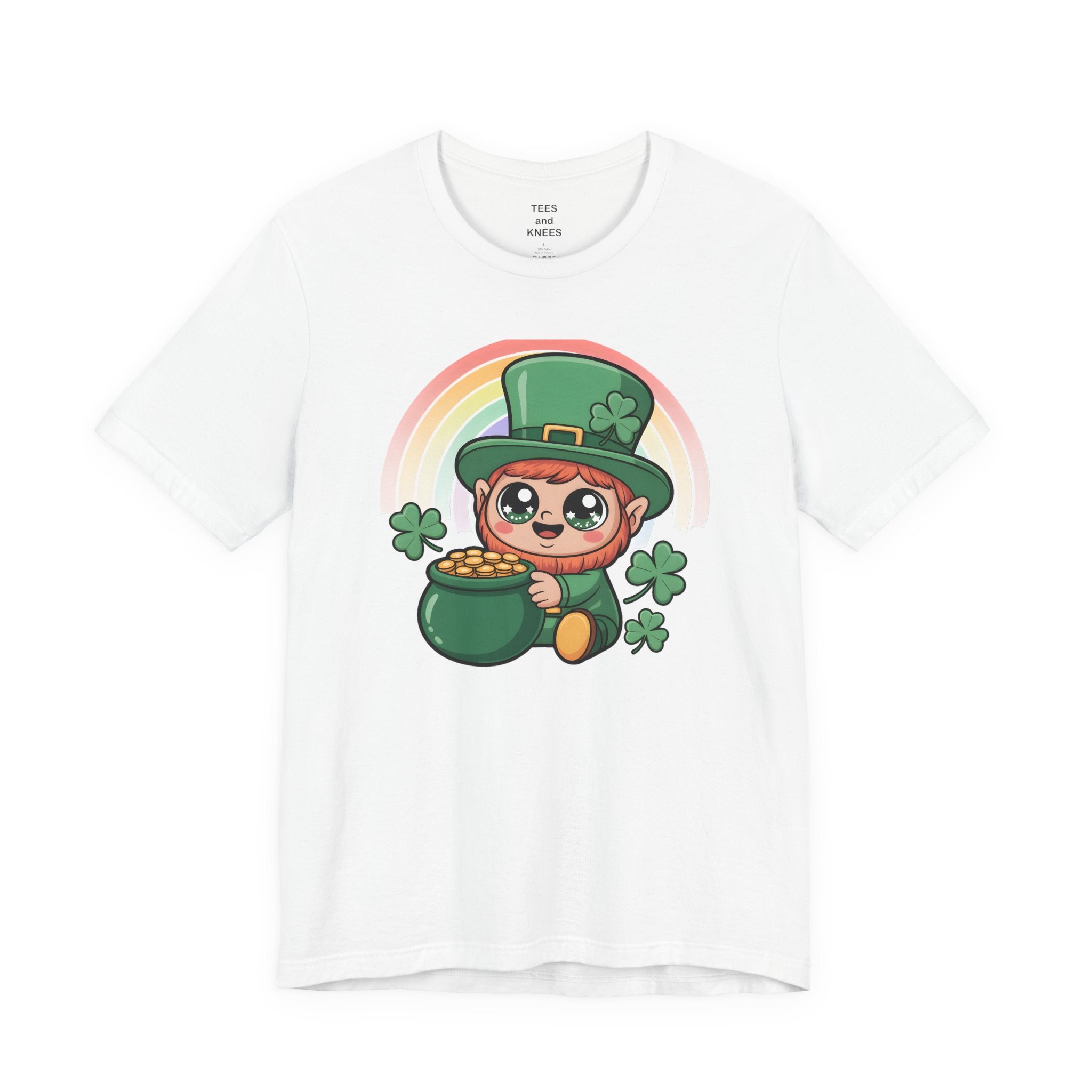 Cute Leprechaun with Pot of Gold T-Shirt | Rainbow Shamrocks St. Patrick's