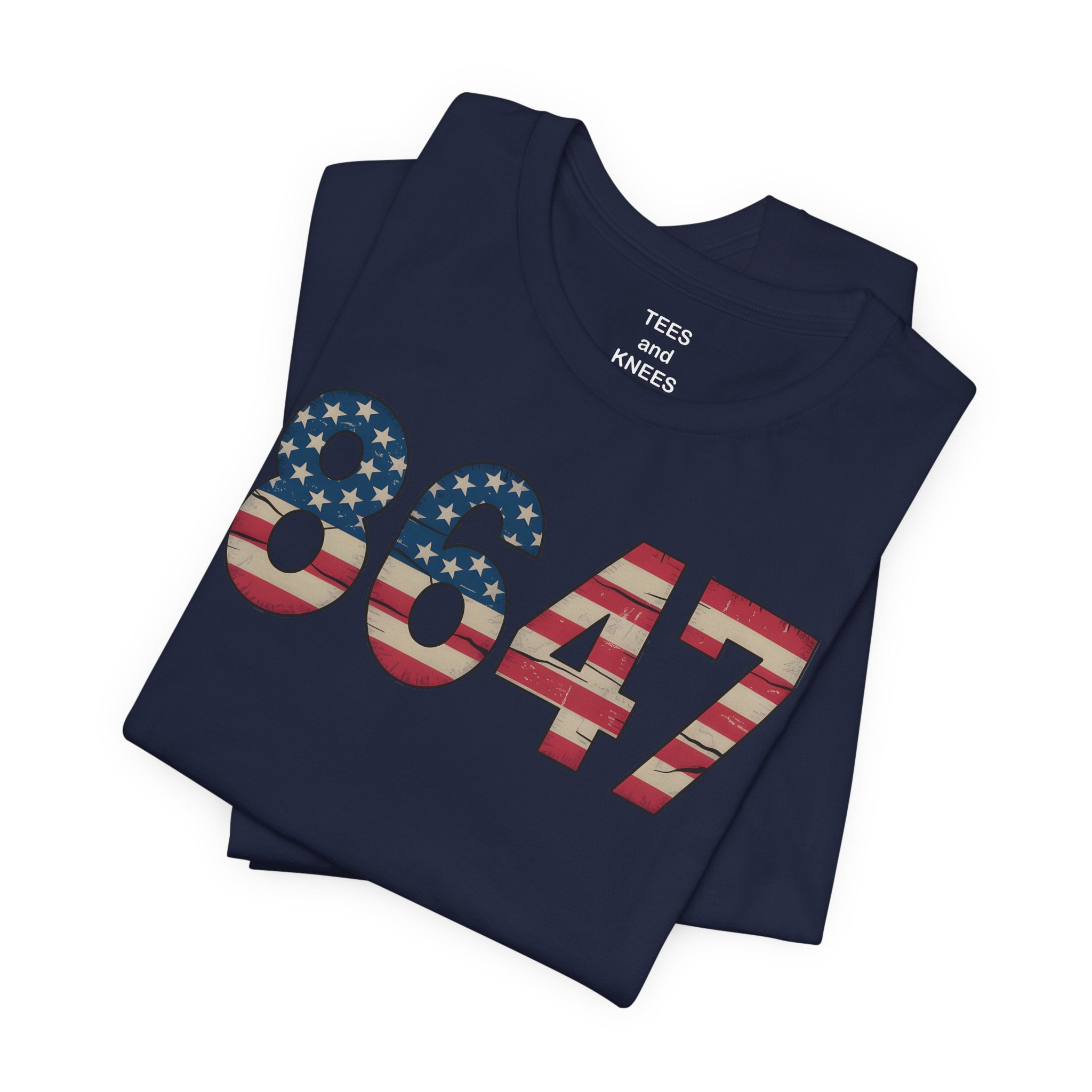 Patriotic 8647 Number Tee — American Flag Graphic Short Sleeve Shirt
