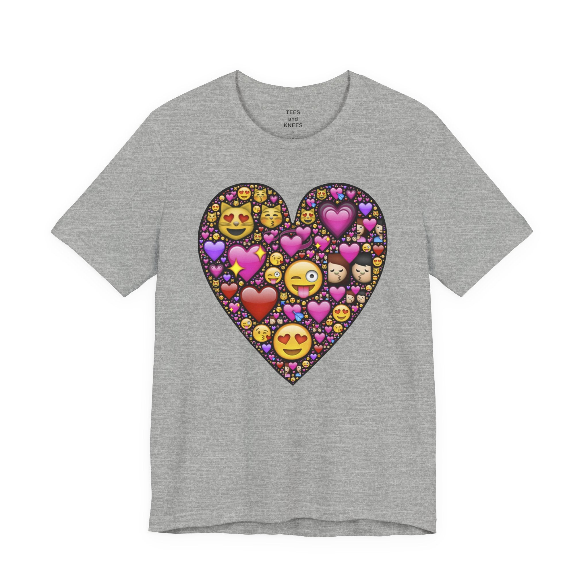 Emoji Heart Love T-Shirt | Heart Shaped Emoji Collage Valentine's Day Fun Tee