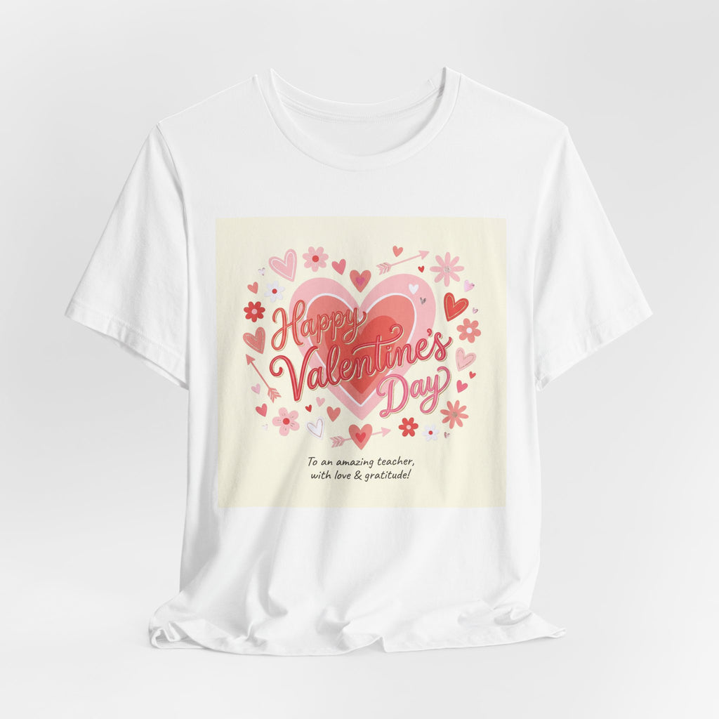 Valentine's Day Heart Card Tee - "Happy Valentine's Day" Graphic T-Shirt