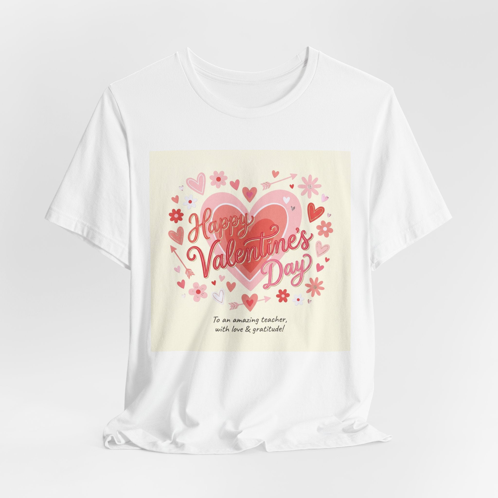 Valentine's Day Heart Card Tee - "Happy Valentine's Day" Graphic T-Shirt