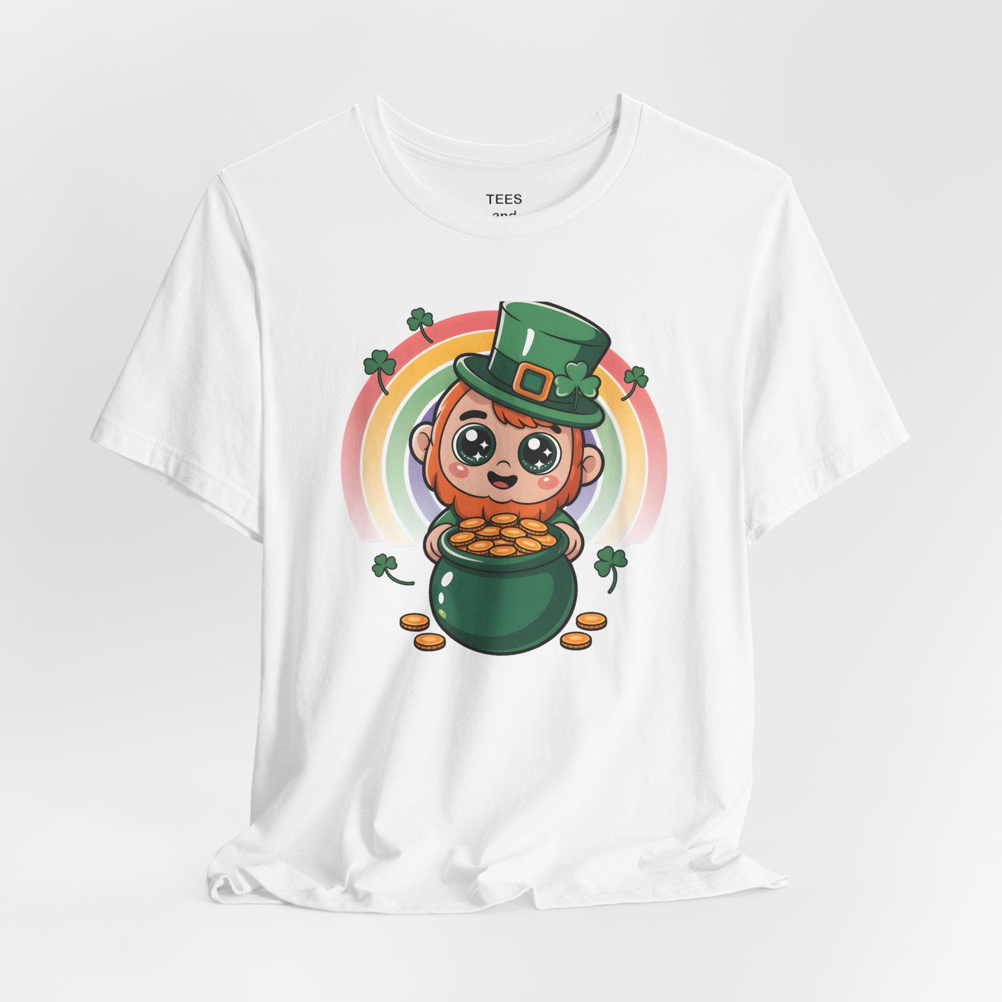 Cute Leprechaun Pot of Gold T-Shirt | Rainbow Shamrock St. Patrick's Day Tee