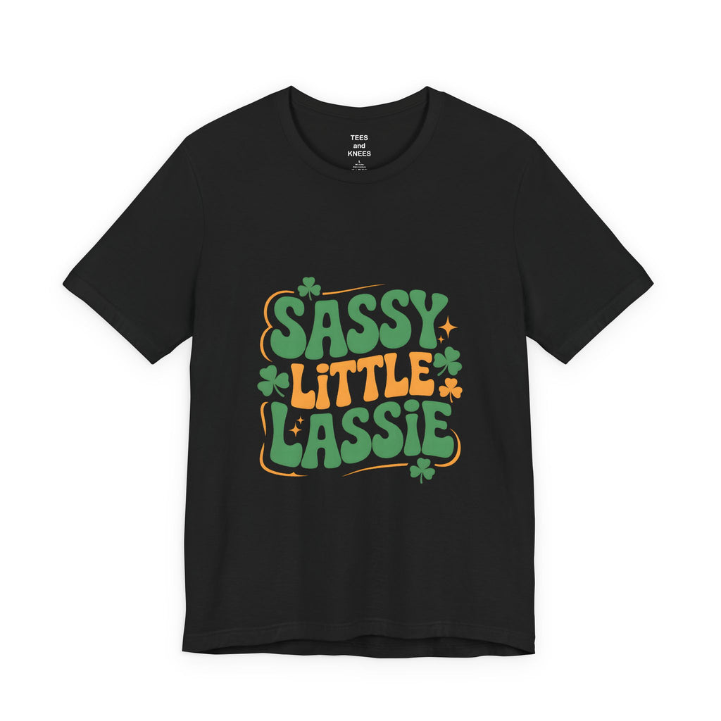 Sassy Little Lassie T-Shirt | St. Patrick's Day Shamrock Typography