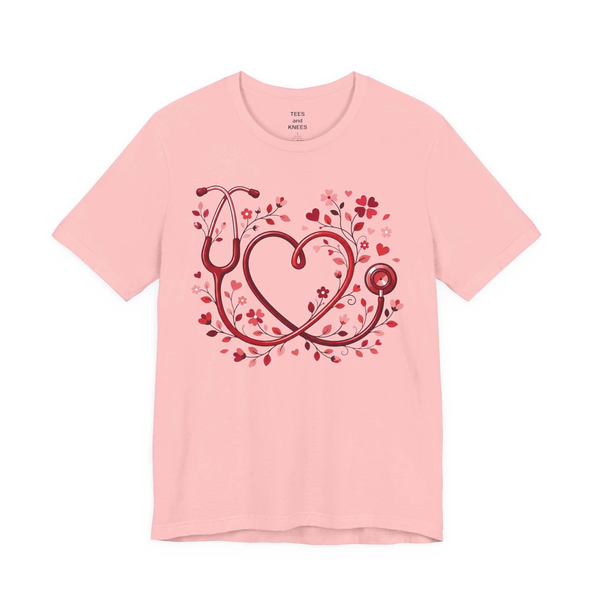 Stethoscope Heart Floral Tee | Medical Nurse Doctor Shirt