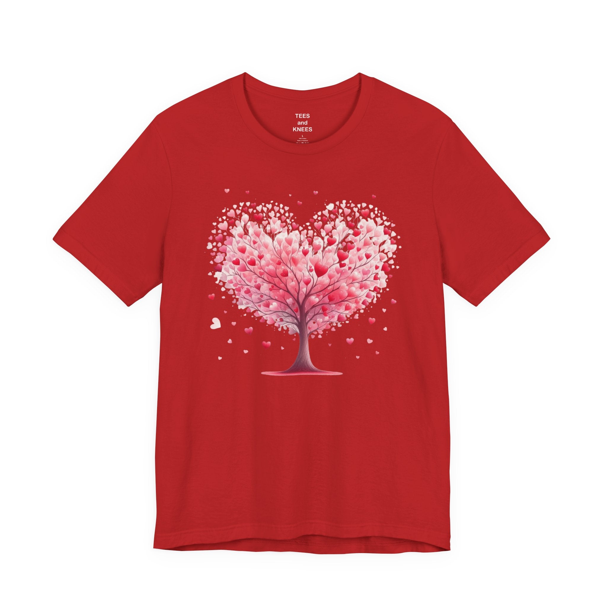 Heart Tree Tee | Pink Heart Tree Illustration, Valentines Shirt