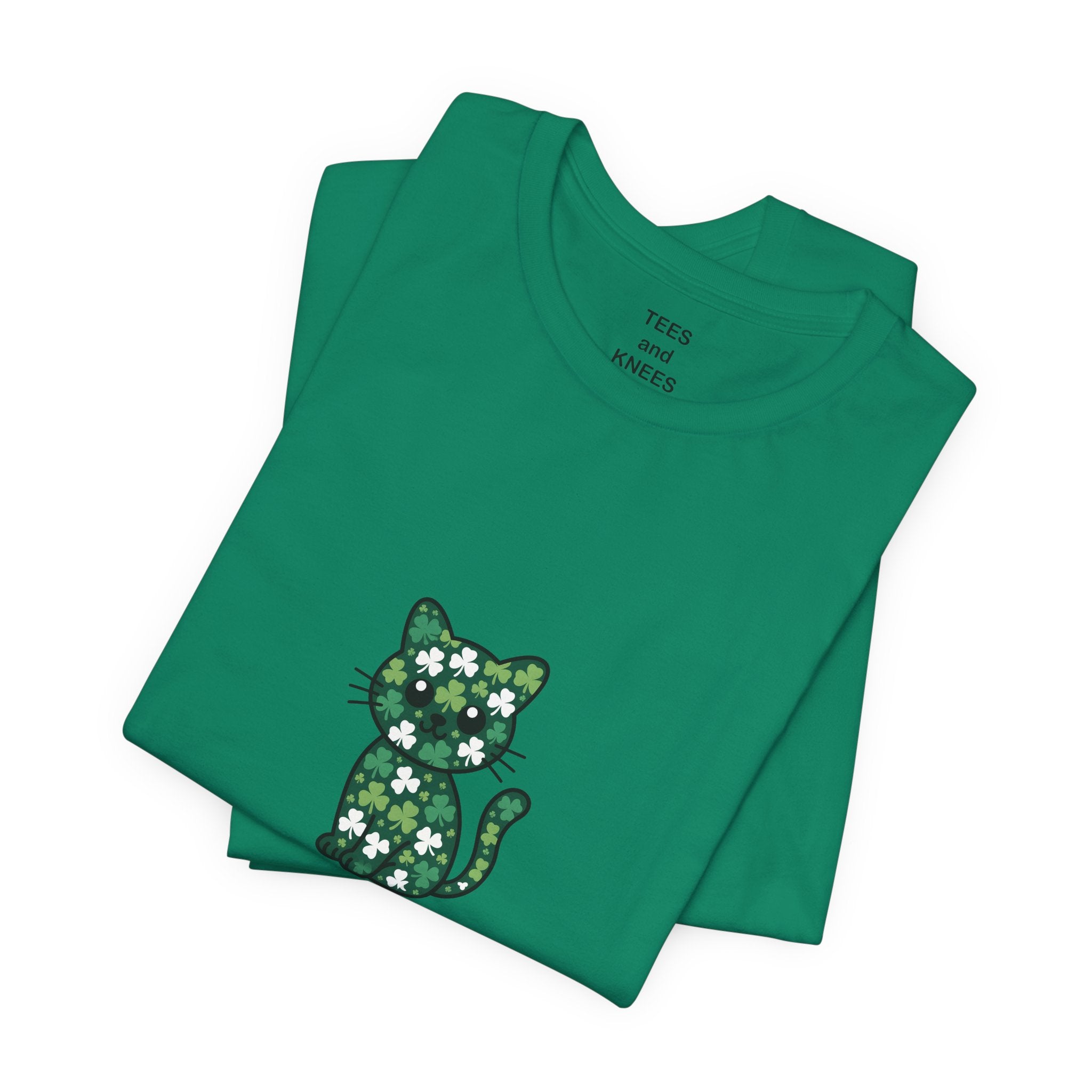 St Patricks Day Cat Shirt Shamrock Kitty Lucky Irish Cat Lover Tee