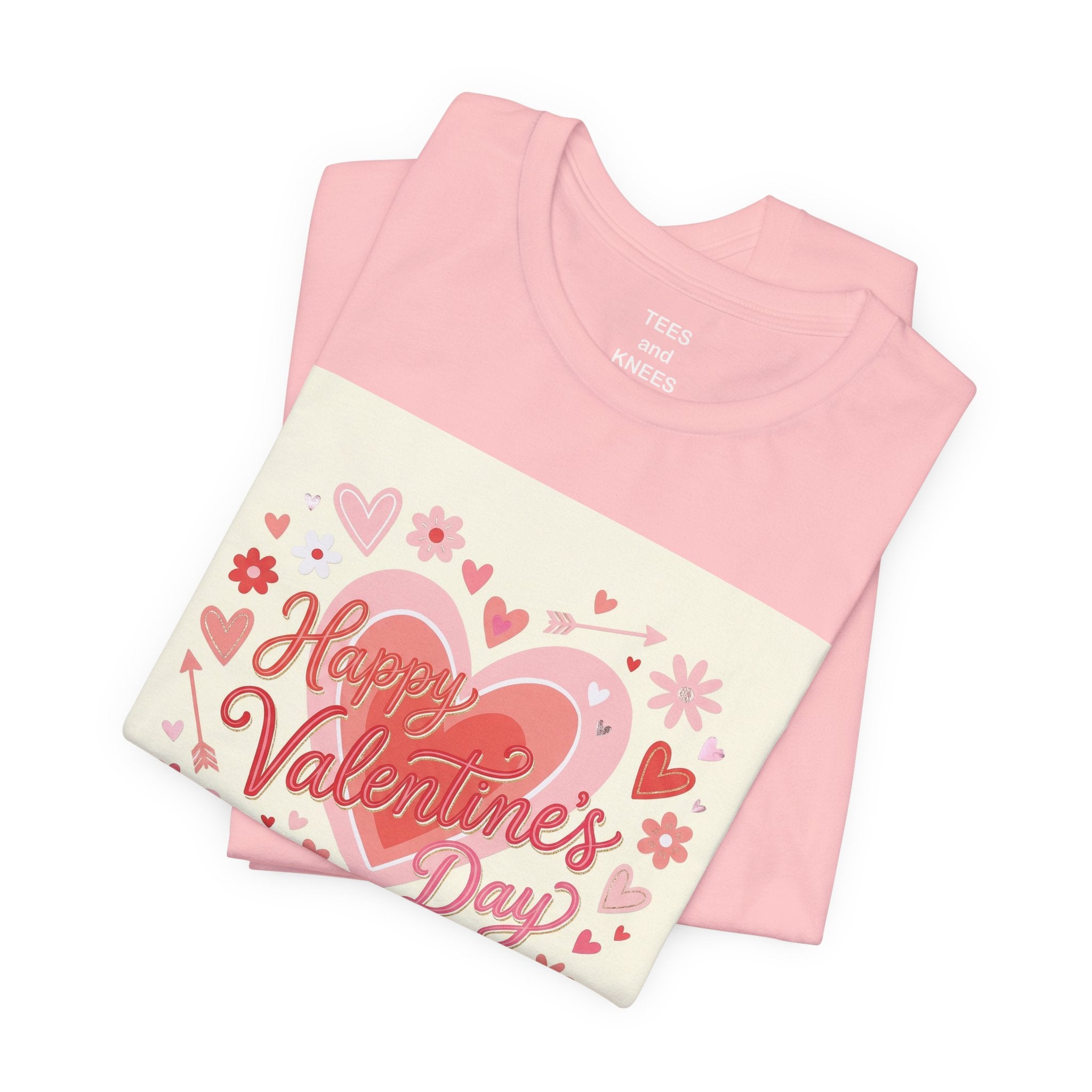 Valentine's Day Heart Card Tee - "Happy Valentine's Day" Graphic T-Shirt