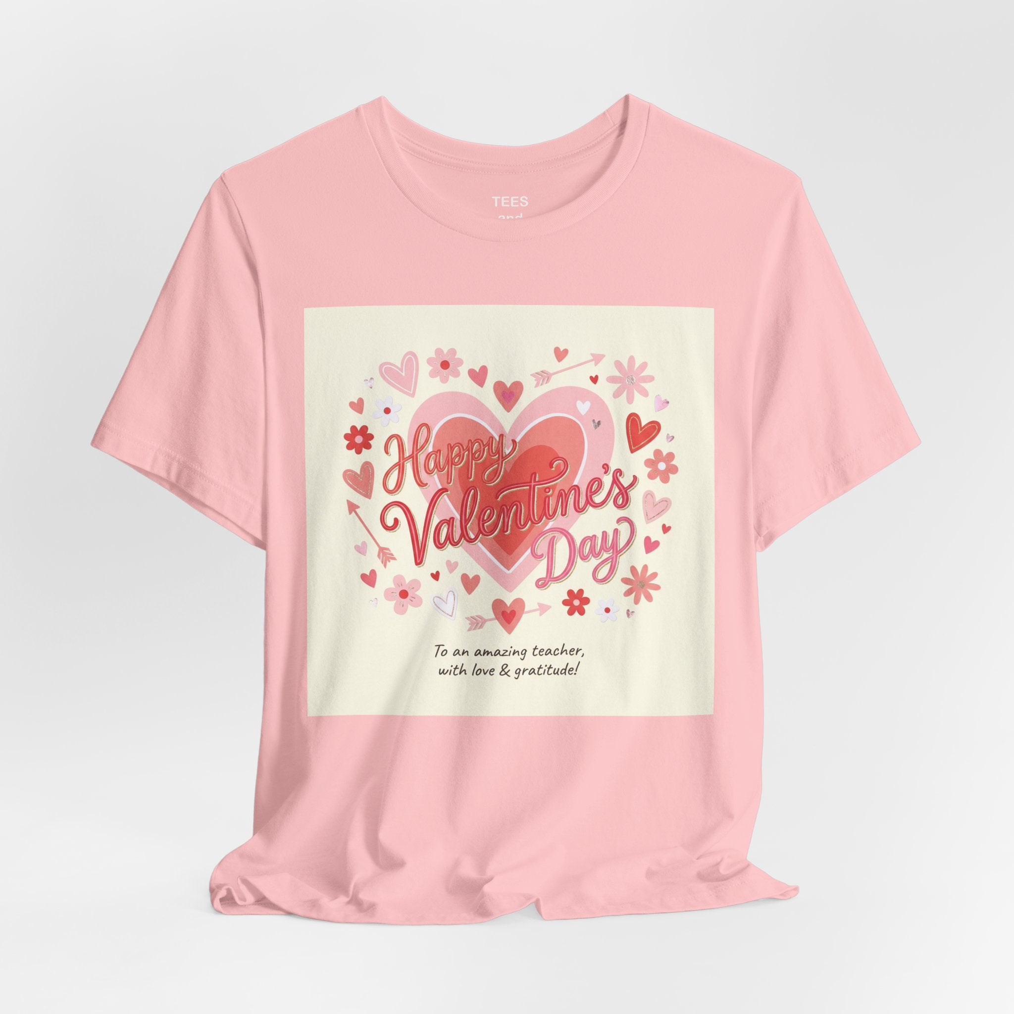 Valentine's Day Heart Card Tee - "Happy Valentine's Day" Graphic T-Shirt
