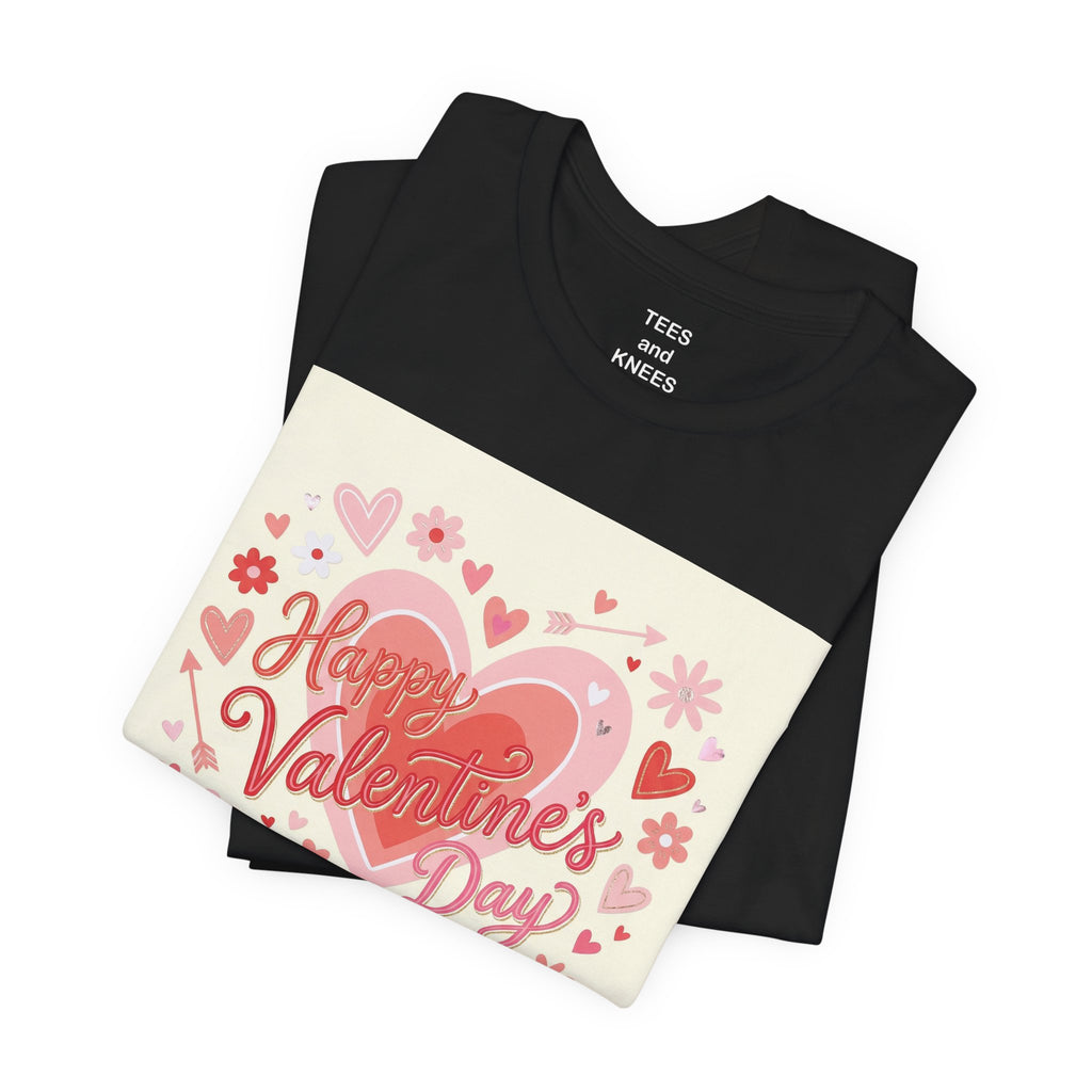Valentine's Day Heart Card Tee - "Happy Valentine's Day" Graphic T-Shirt