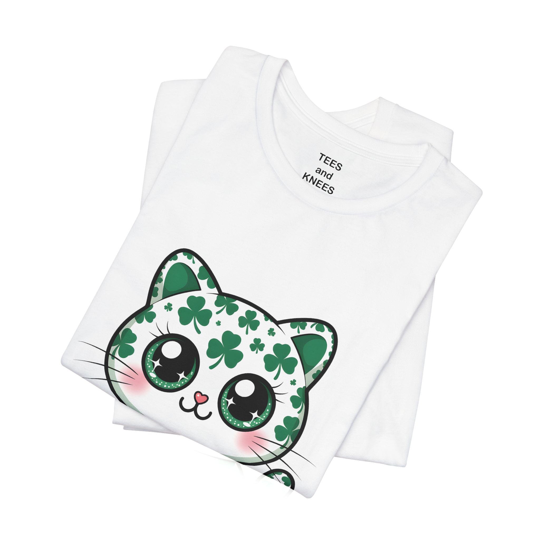 Lucky Cat St Patrick's Day Shirt | Shamrock Kitty Tee