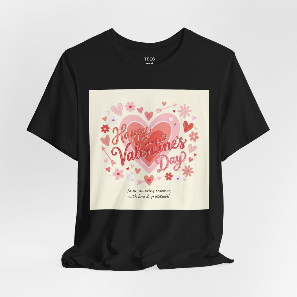 Valentine's Day Heart Card Tee - "Happy Valentine's Day" Graphic T-Shirt