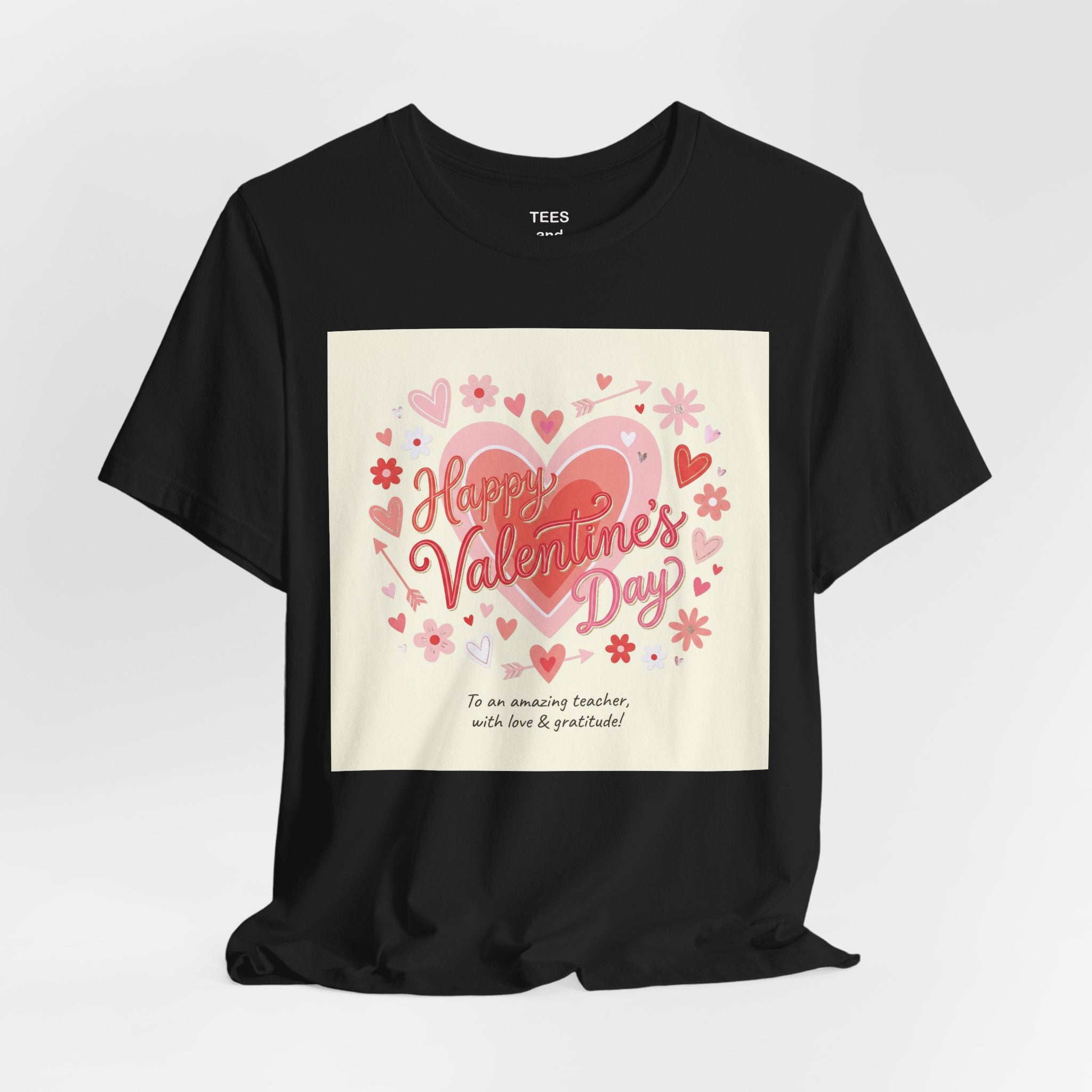 Valentine's Day Heart Card Tee - "Happy Valentine's Day" Graphic T-Shirt