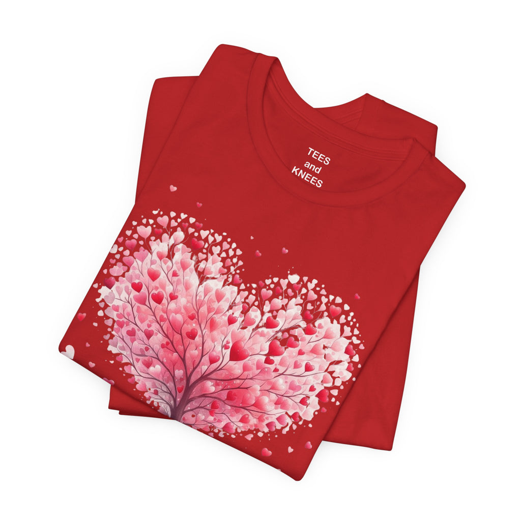 Heart Tree Tee | Pink Heart Tree Illustration, Valentines Shirt