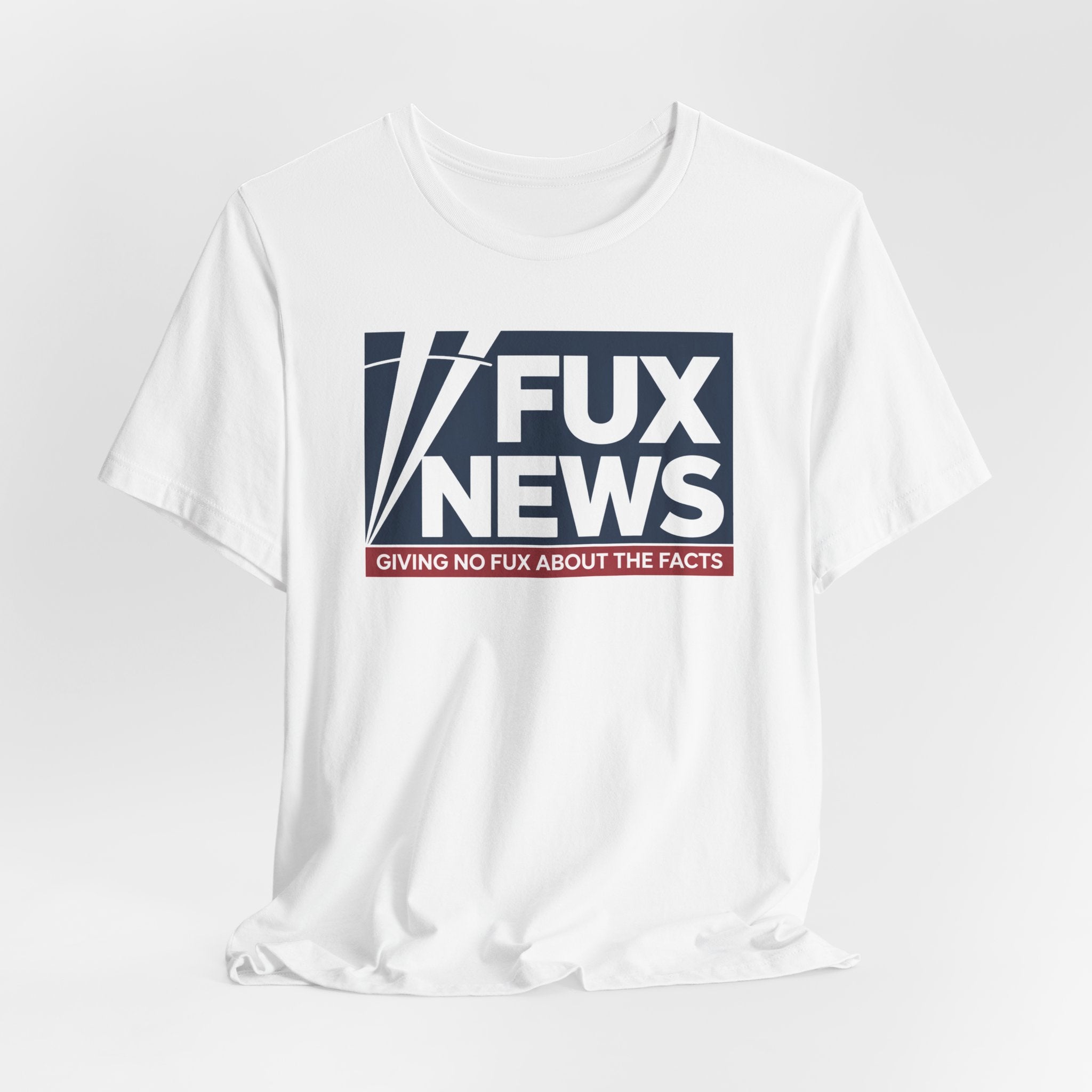 Graphic Tee — "FUX NEWS" Satirical Logo T‑Shirt (Giving No Fux About the Facts)