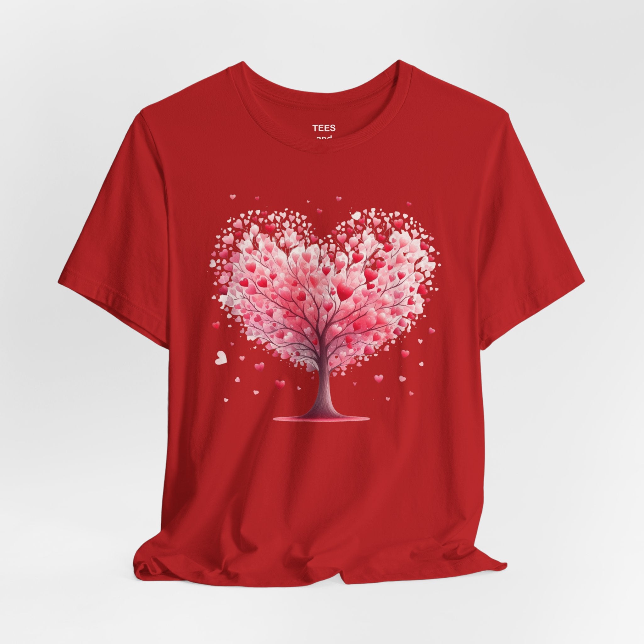 Heart Tree Tee | Pink Heart Tree Illustration, Valentines Shirt