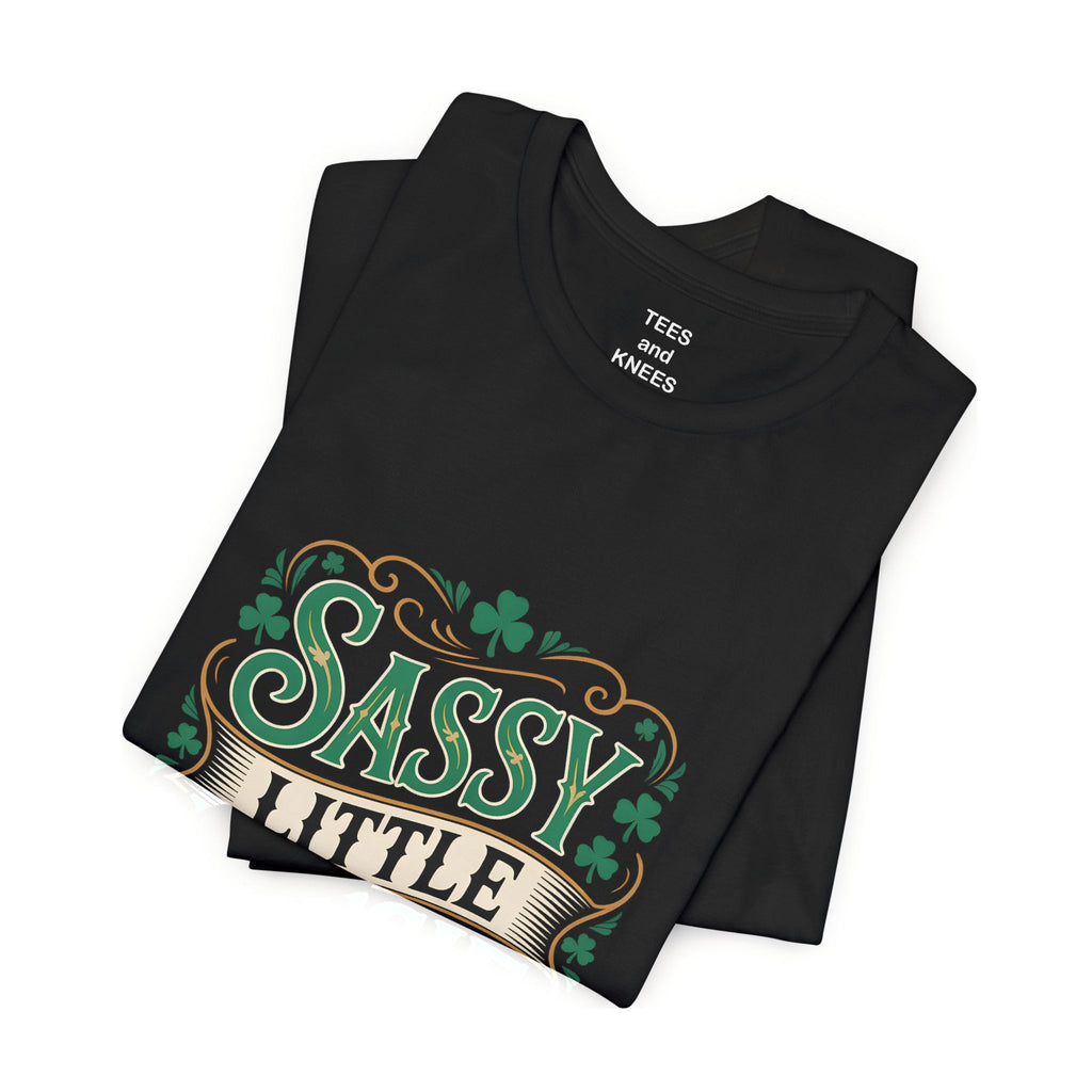 Sassy Little Lassie Tee | St. Patrick's Day shamrock typography