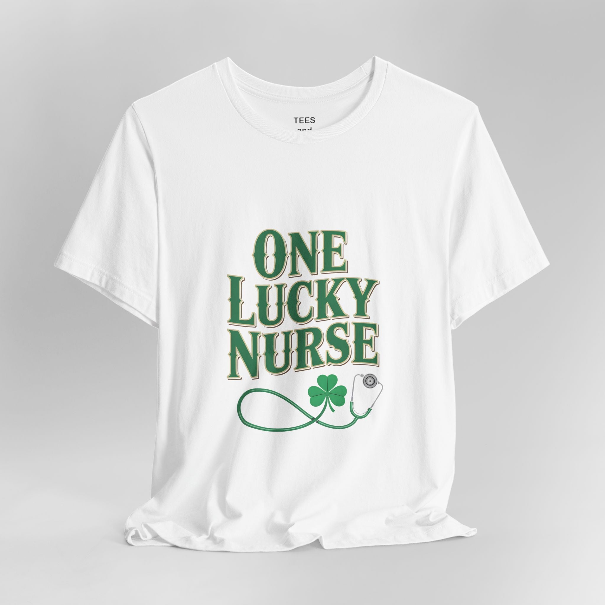 One Lucky Nurse T-Shirt | Stethoscope Shamrock St. Patrick's Day Nurse Tee