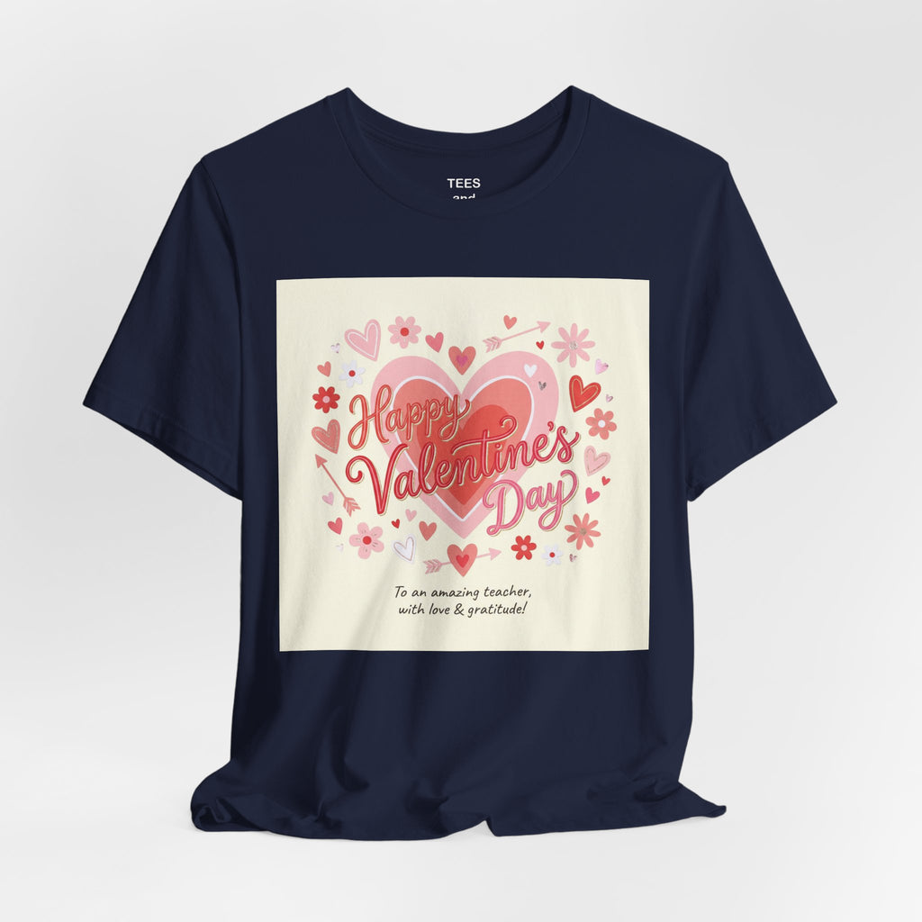Valentine's Day Heart Card Tee - "Happy Valentine's Day" Graphic T-Shirt