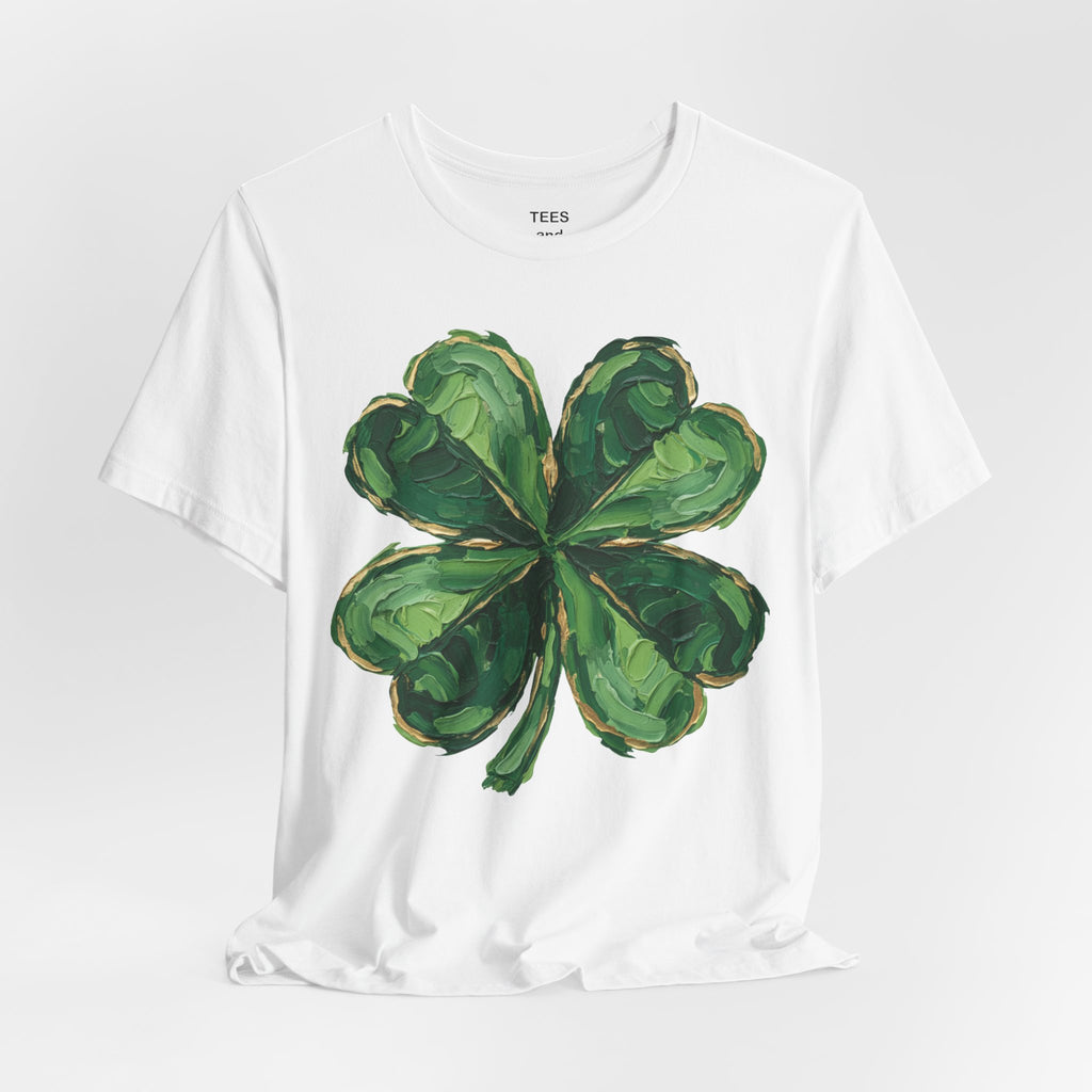Green Four-Leaf Clover T-Shirt | Shamrock St. Patrick's Day Tee