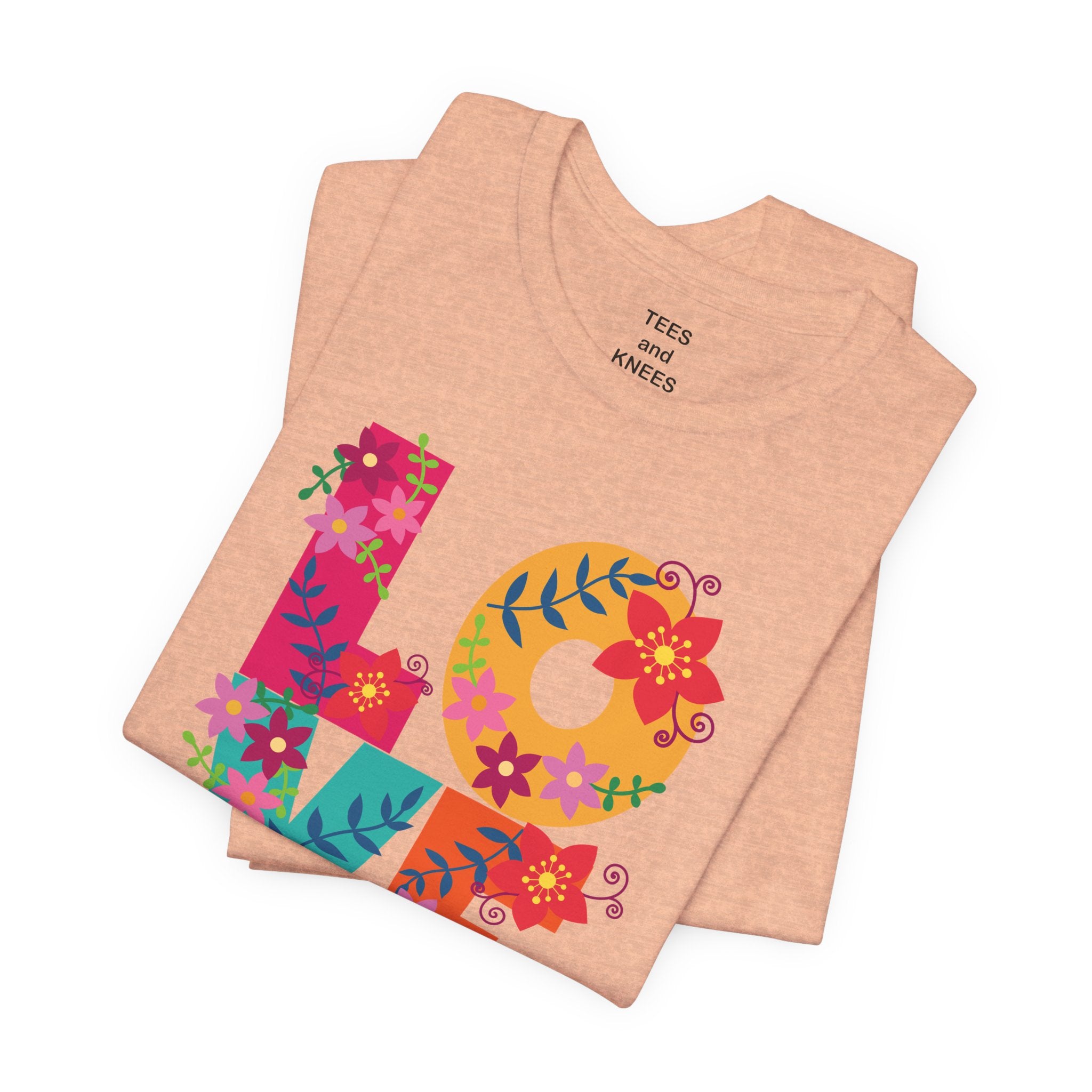 LOVE Floral Letters T-Shirt | Colorful Flower Typography Valentine's Day Tee