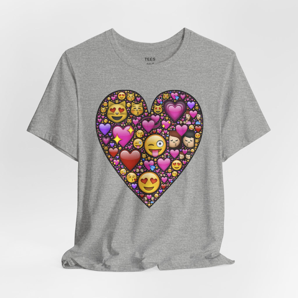 Emoji Heart Love T-Shirt | Heart Shaped Emoji Collage Valentine's Day Fun Tee