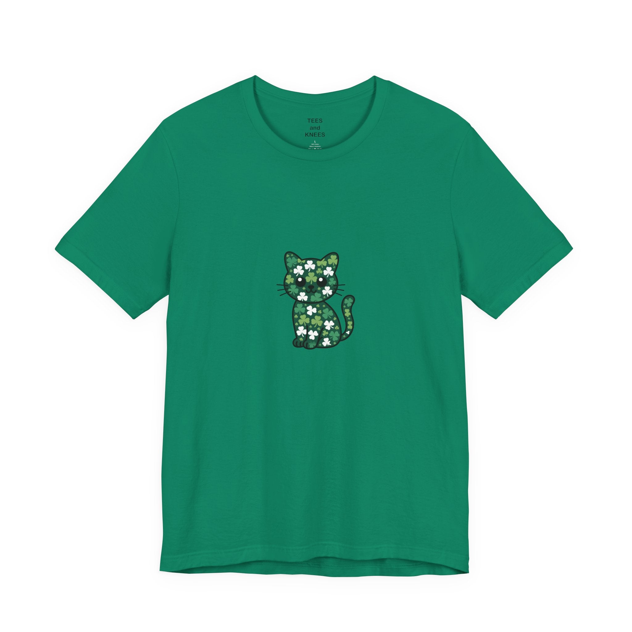 Lucky Cat St Patricks Day Shirt Irish Shamrock Cat Mom Cat Dad Tee