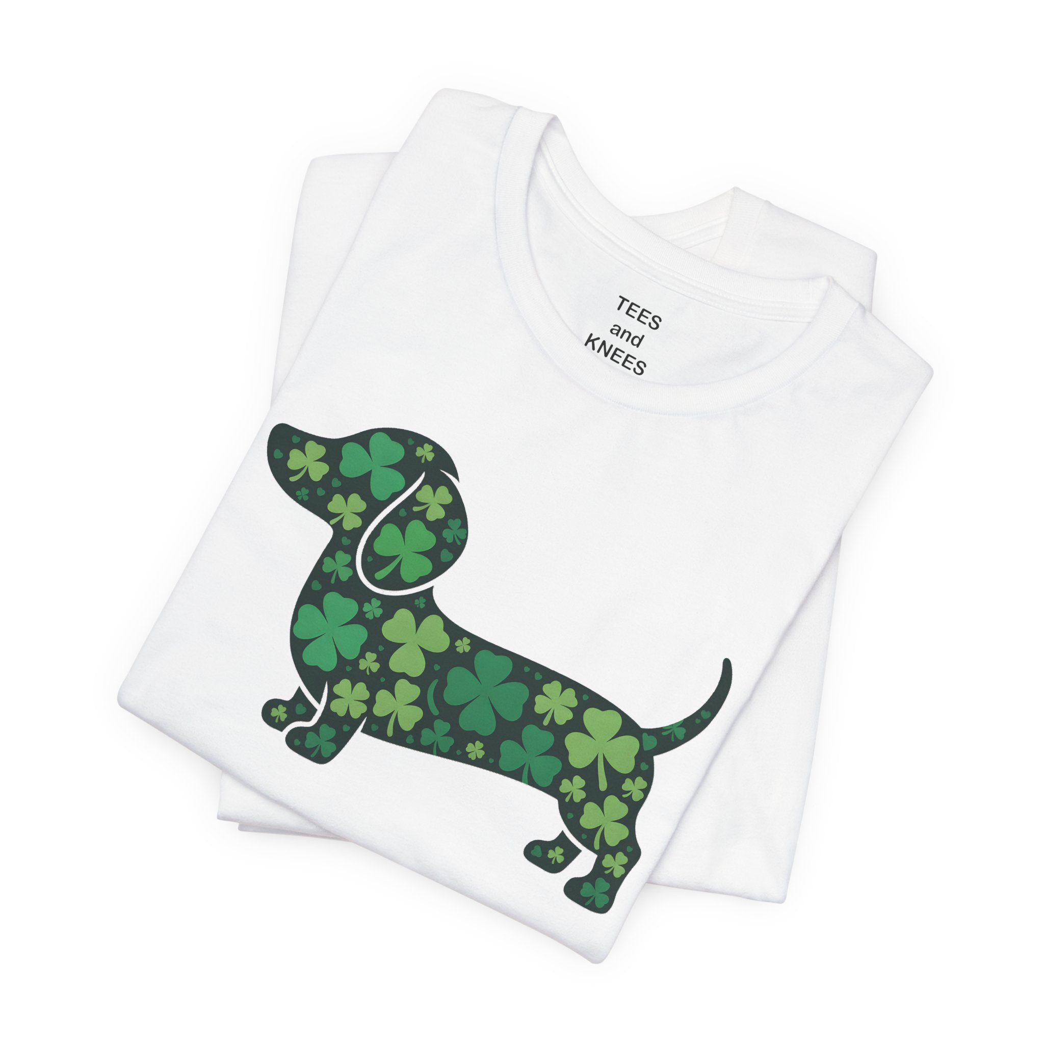 Shamrock Dachshund Puppy Tee | St. Patrick's Day Clover Dog Shirt